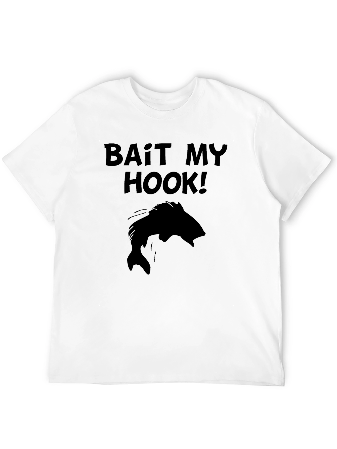 Bait My Hook! Black Graphic T-Shirt