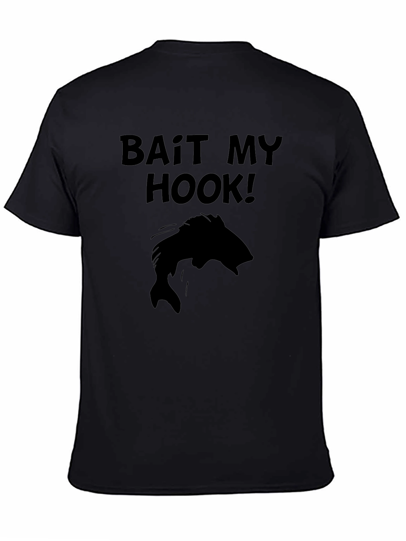 Bait My Hook! Black Graphic T-Shirt