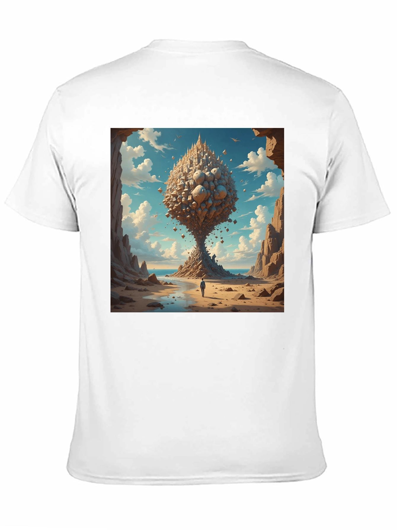 Surreal Landscape Graphic Tee - Black Cotton Blend