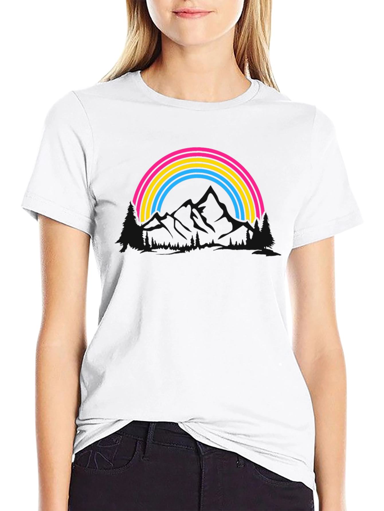 Pan Pride Rainbow T-Shirt - Black Cotton Blend Tee