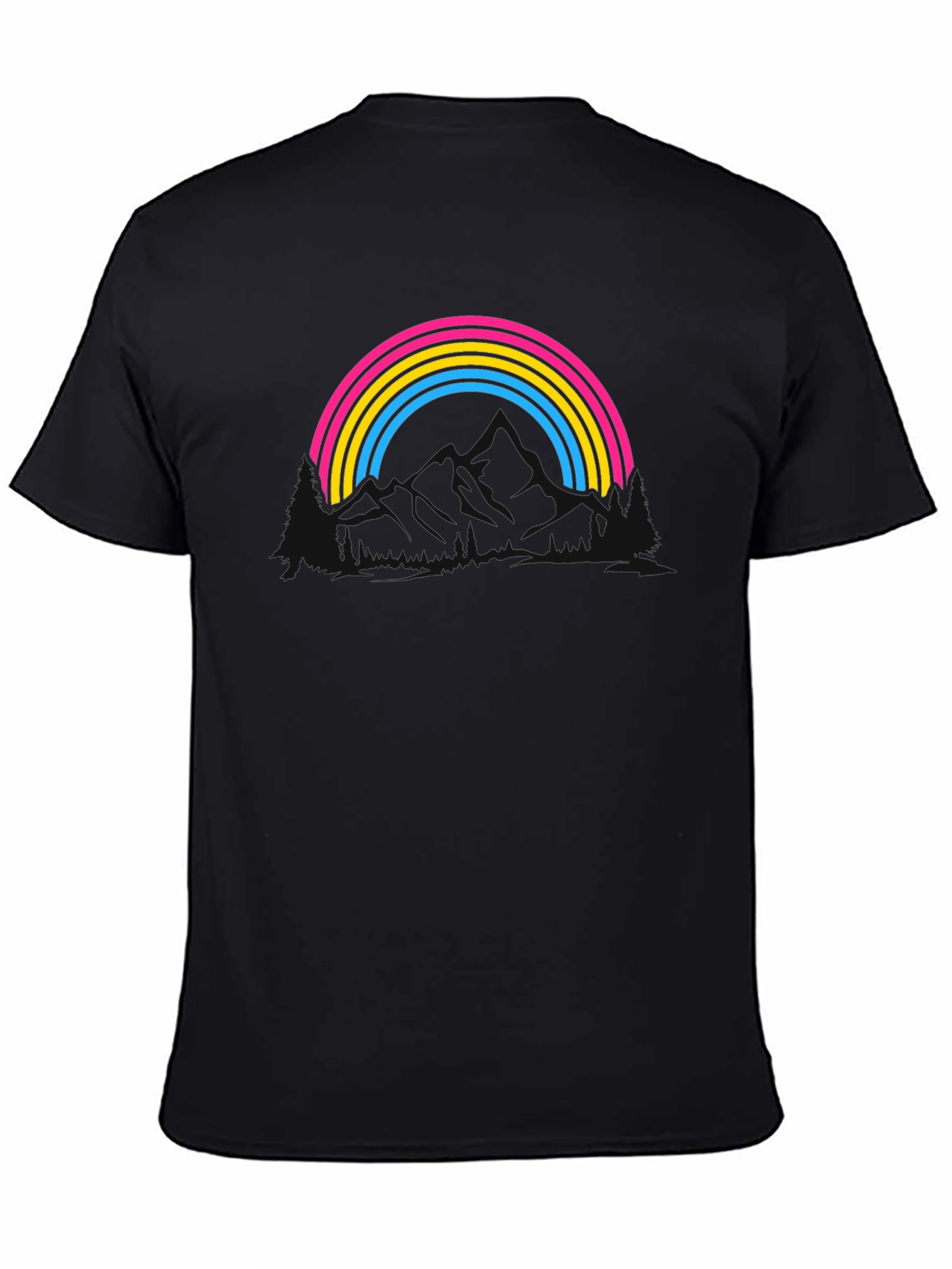 Pan Pride Rainbow T-Shirt - Black Cotton Blend Tee