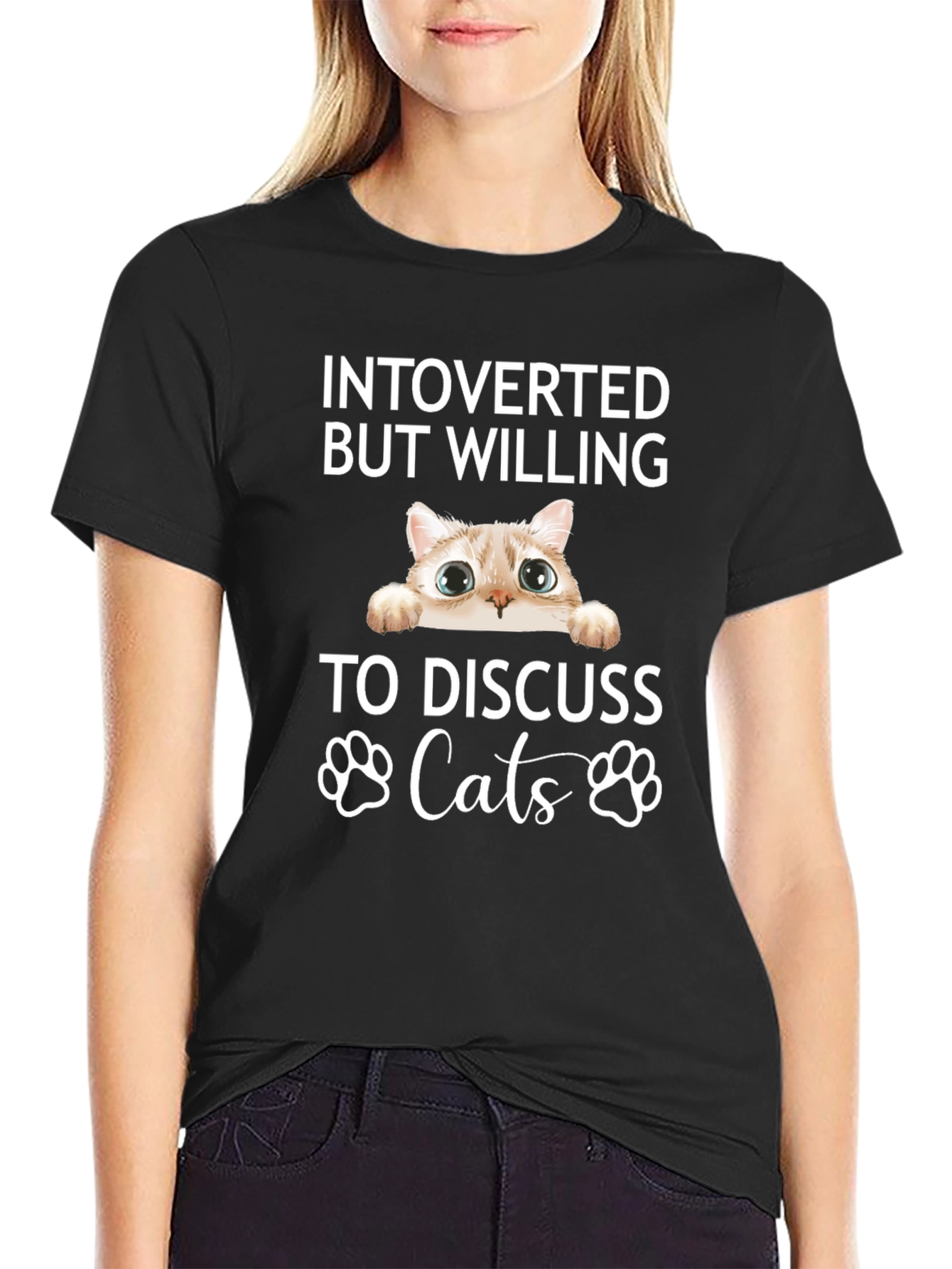Introverted But Willing to Discuss Cats T-Shirt