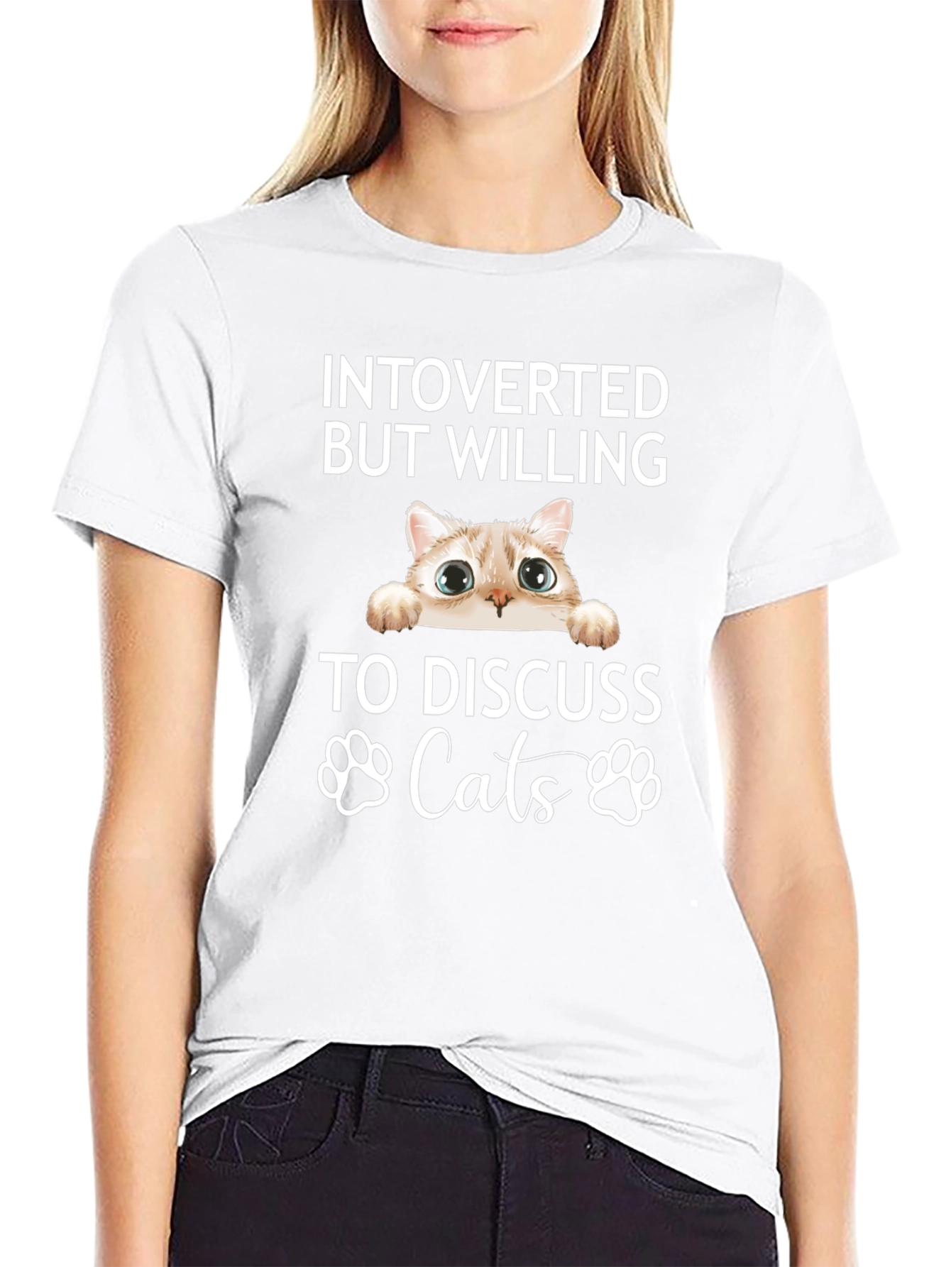 Introverted But Willing to Discuss Cats T-Shirt