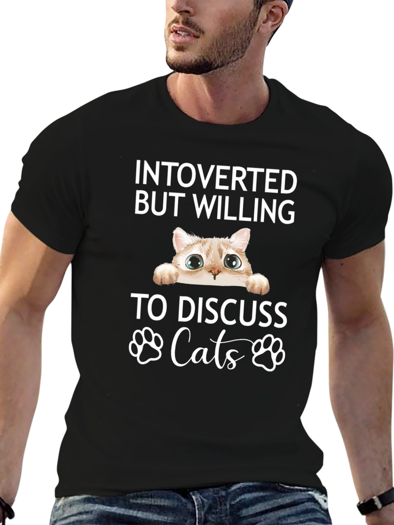 Introverted But Willing to Discuss Cats T-Shirt