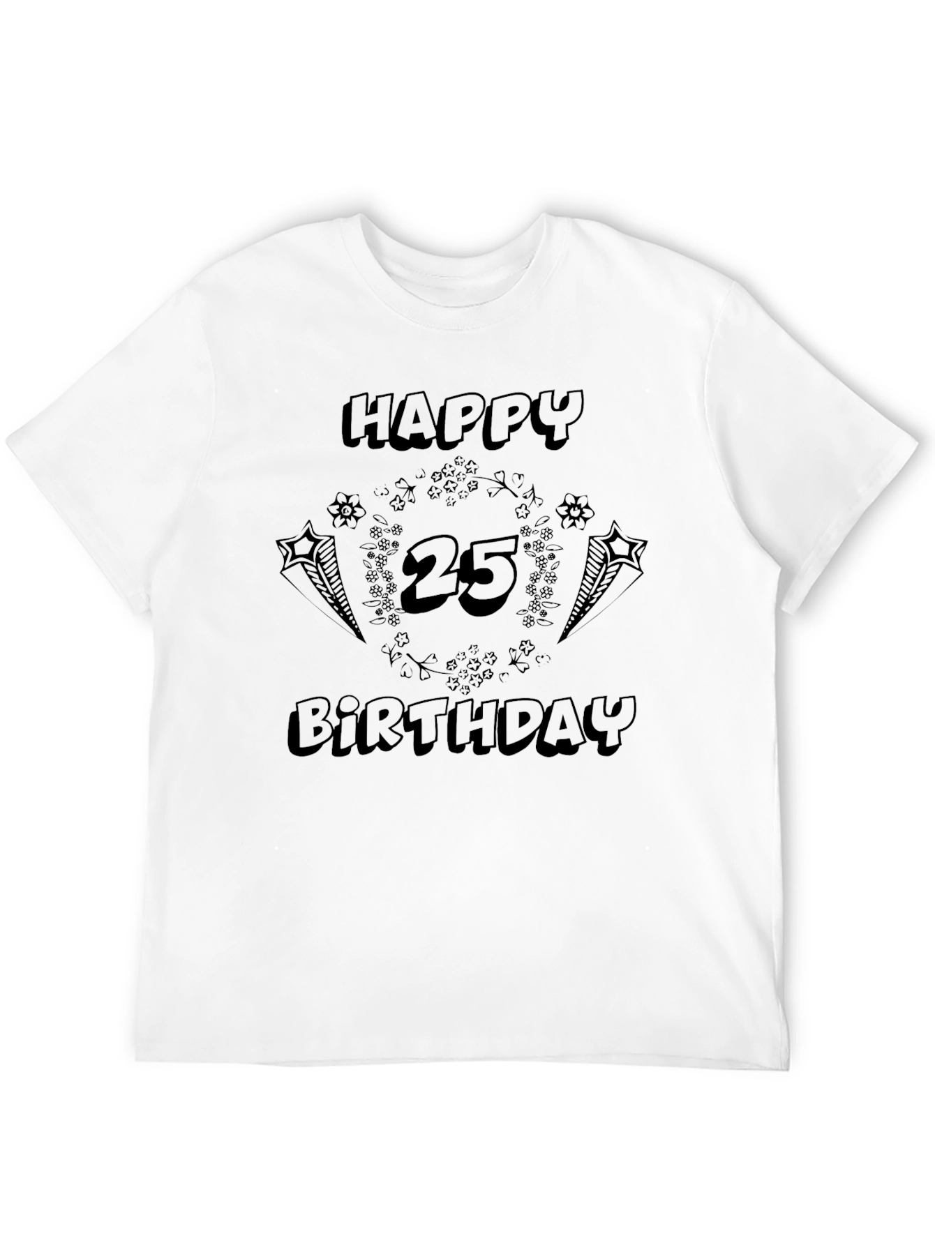 Happy 25th Birthday Graphic Tee - Stylish Comfort