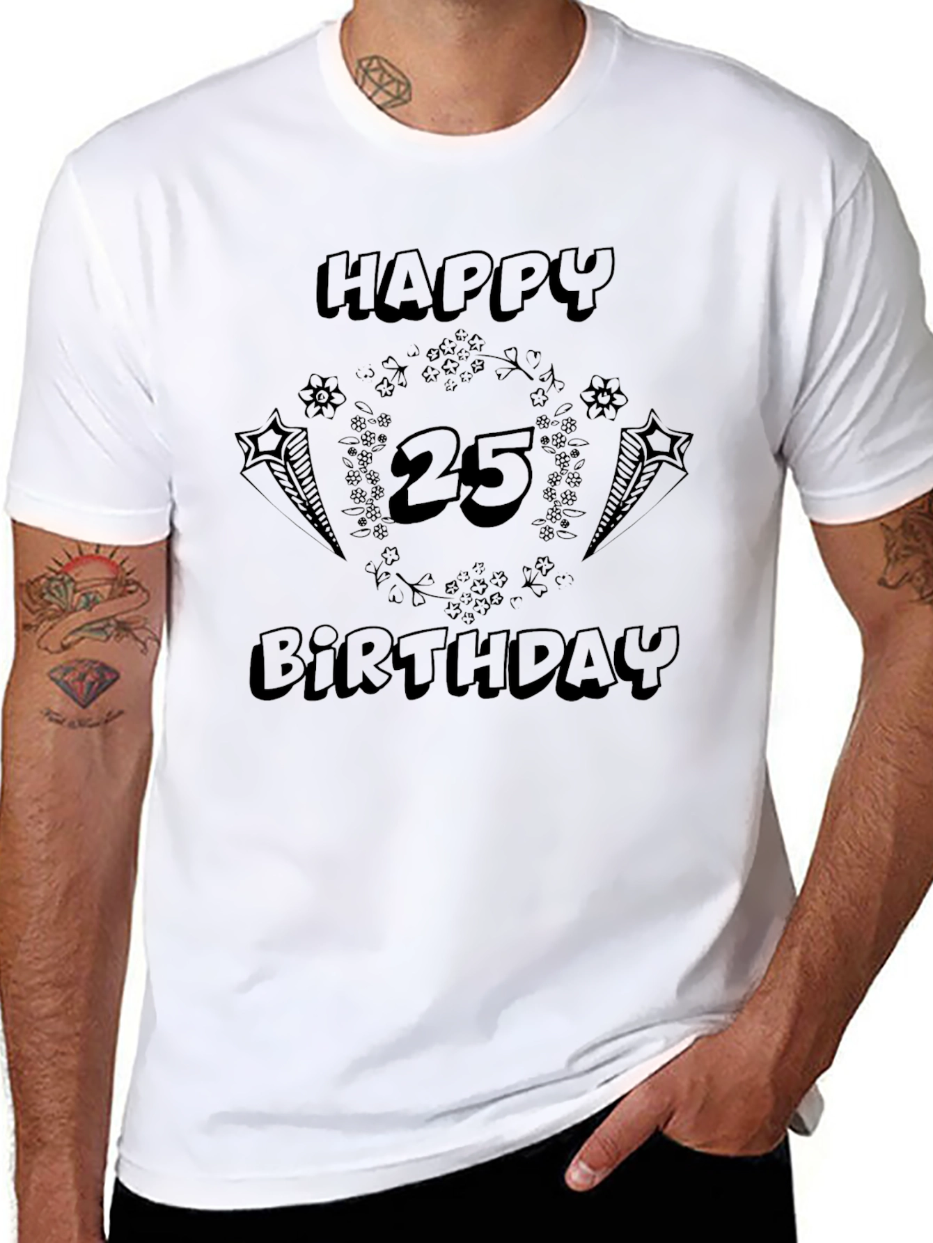 Happy 25th Birthday Graphic Tee - Stylish Comfort