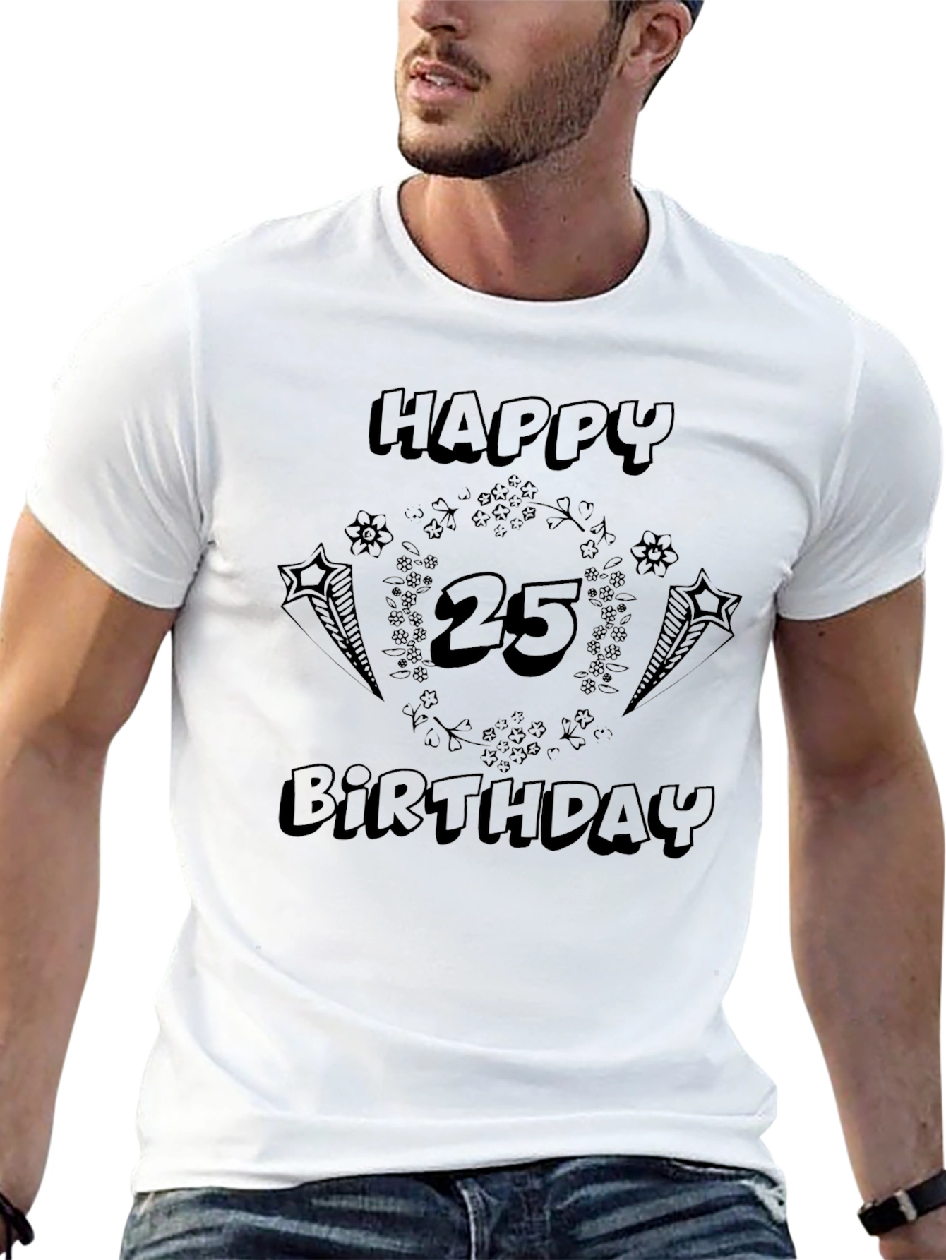 Happy 25th Birthday Graphic Tee - Stylish Comfort