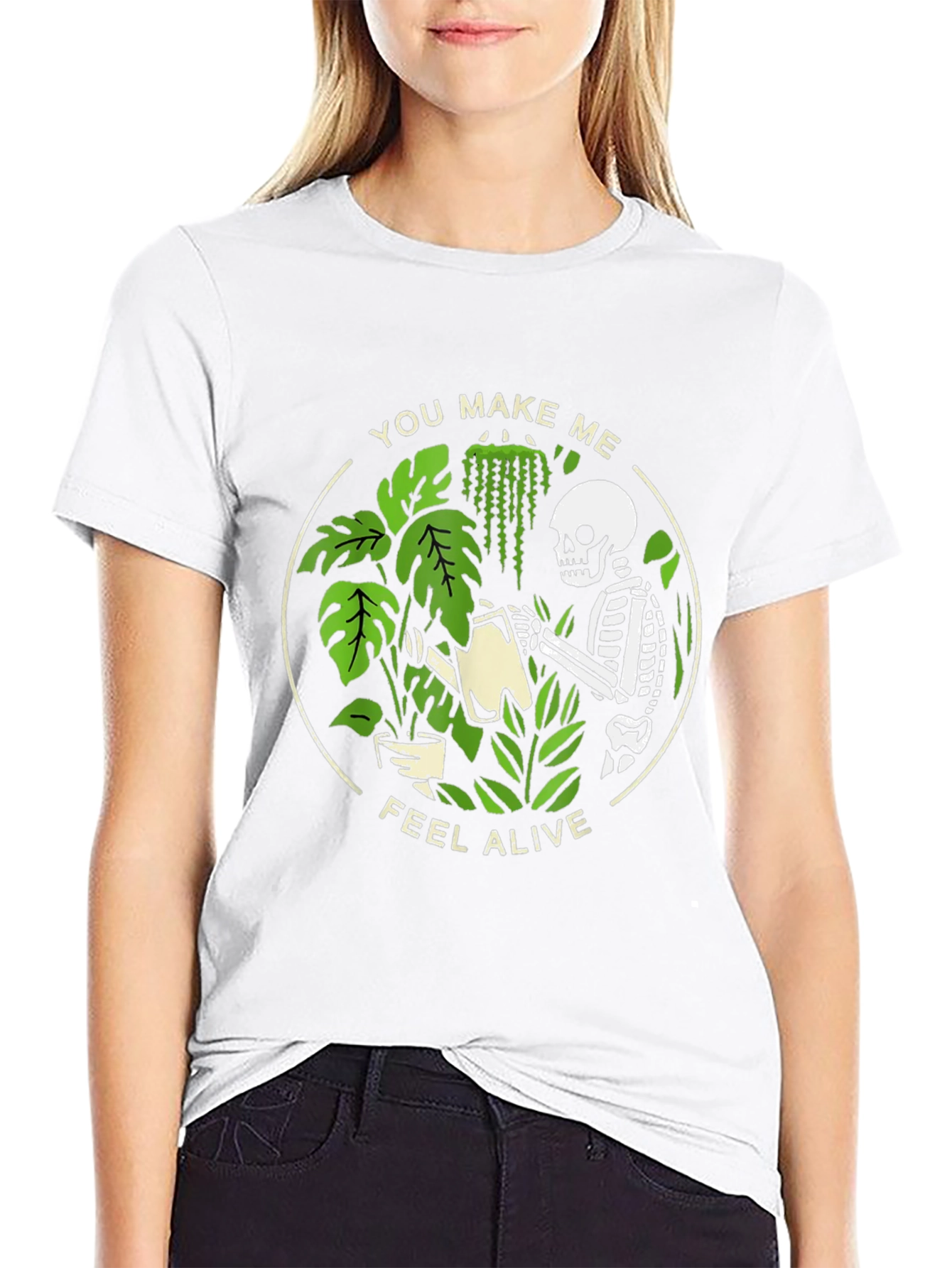 You Make Me Feel Alive Skeleton Plant Lover T-Shirt
