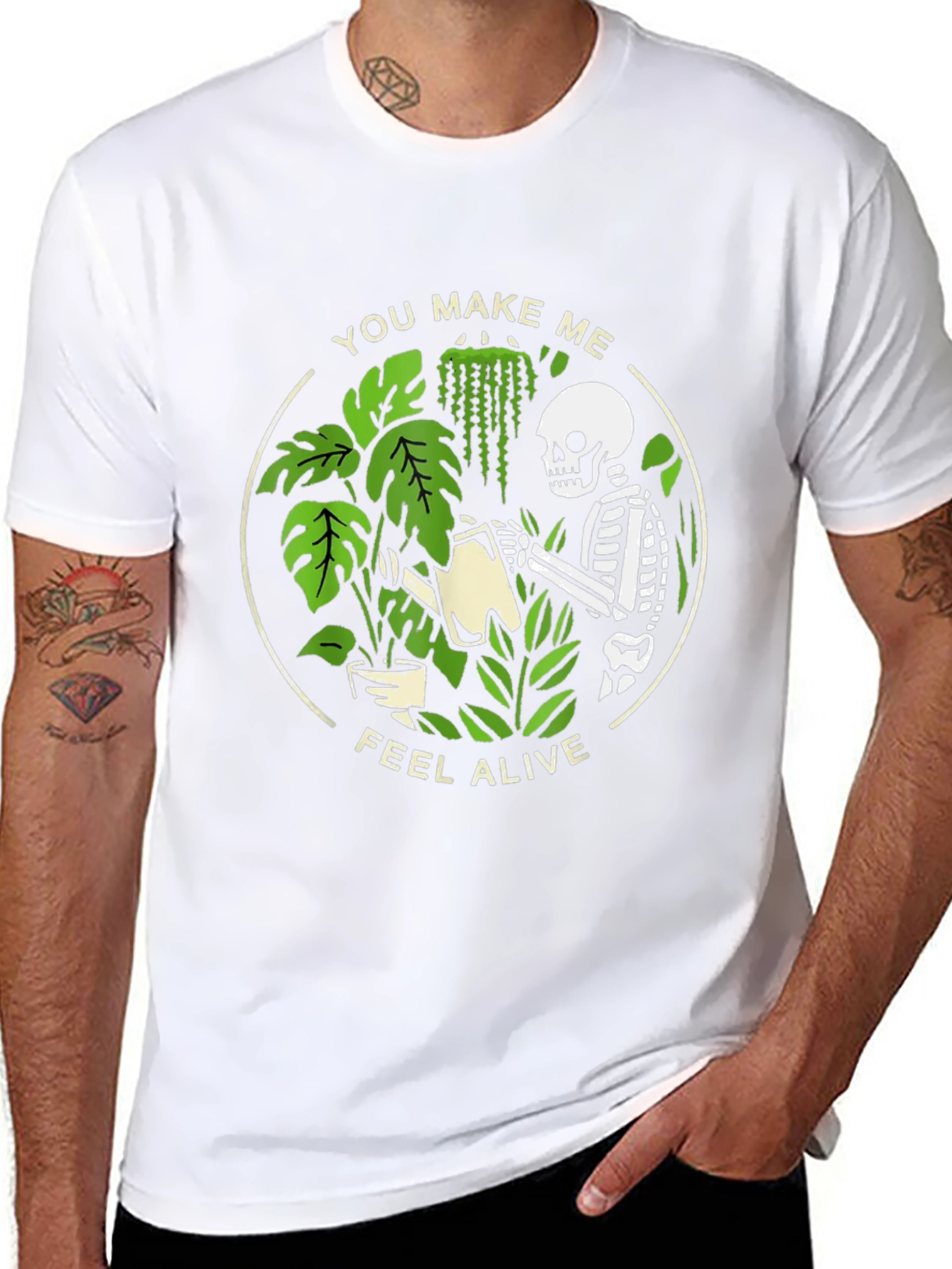 You Make Me Feel Alive Skeleton Plant Lover T-Shirt