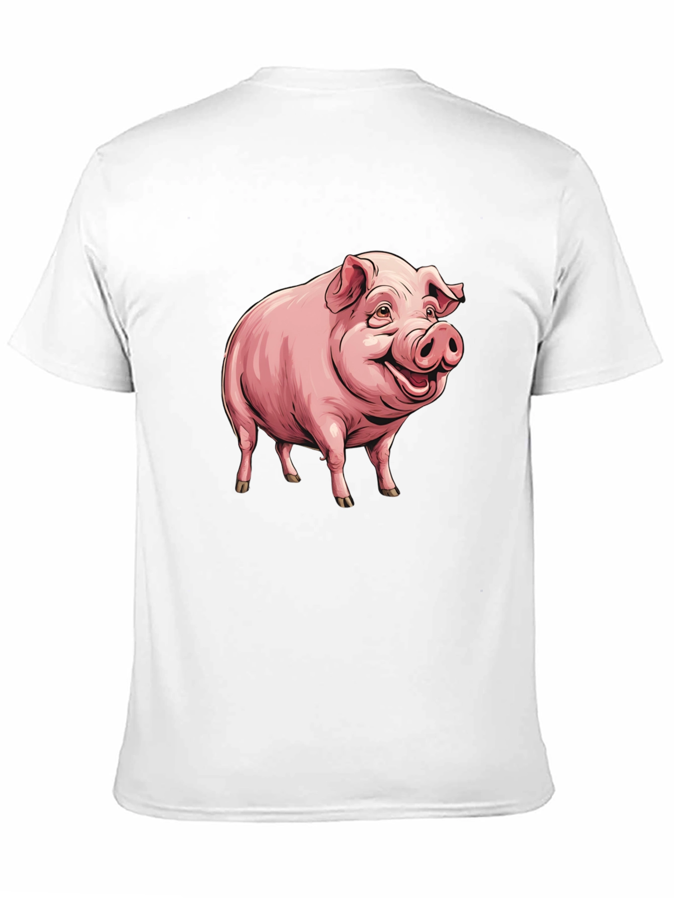 Funny Pig Graphic Tee - Black Cotton T-Shirt