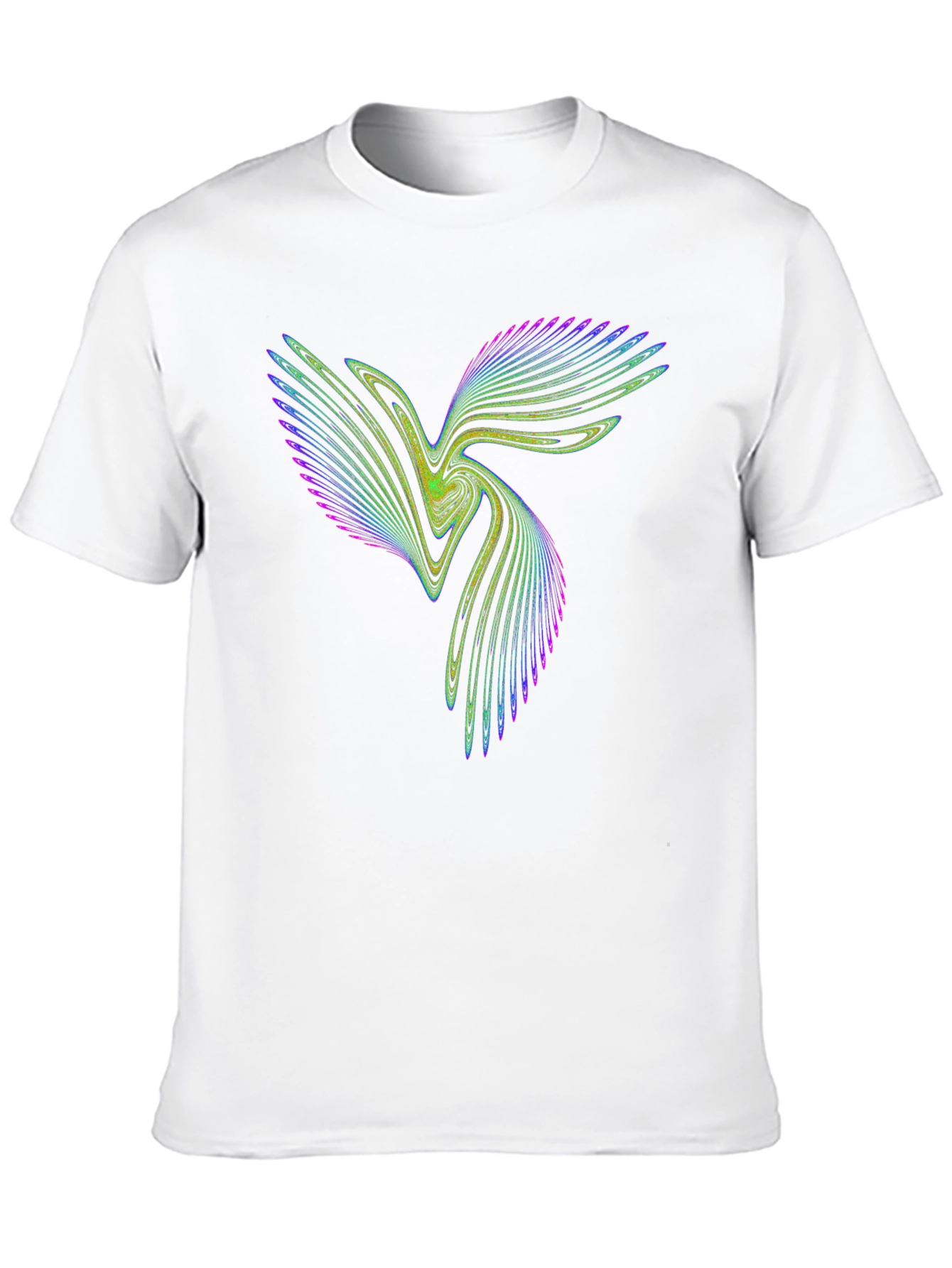 Vibrant Fractal Design Black Cotton T-Shirt