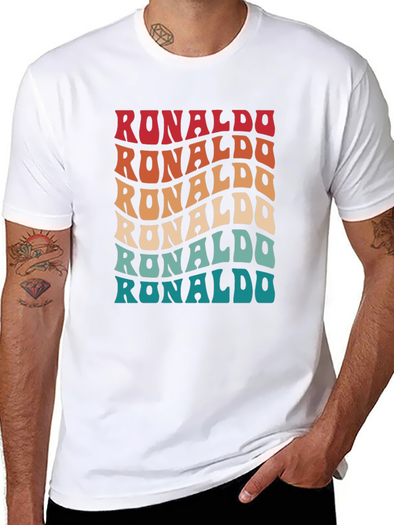 Retro Ronaldo T-Shirt - Wavy Text Design