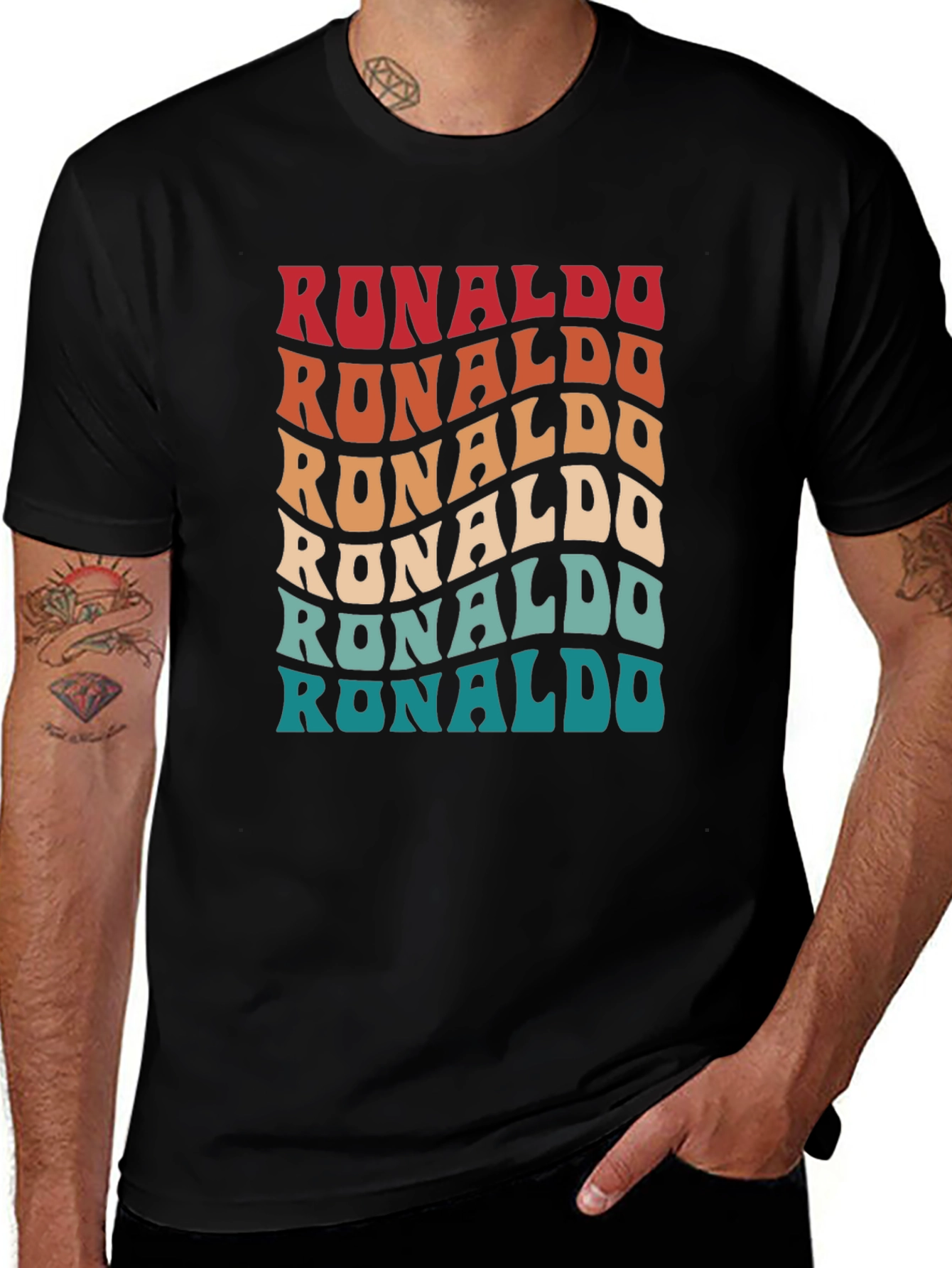 Retro Ronaldo T-Shirt - Wavy Text Design