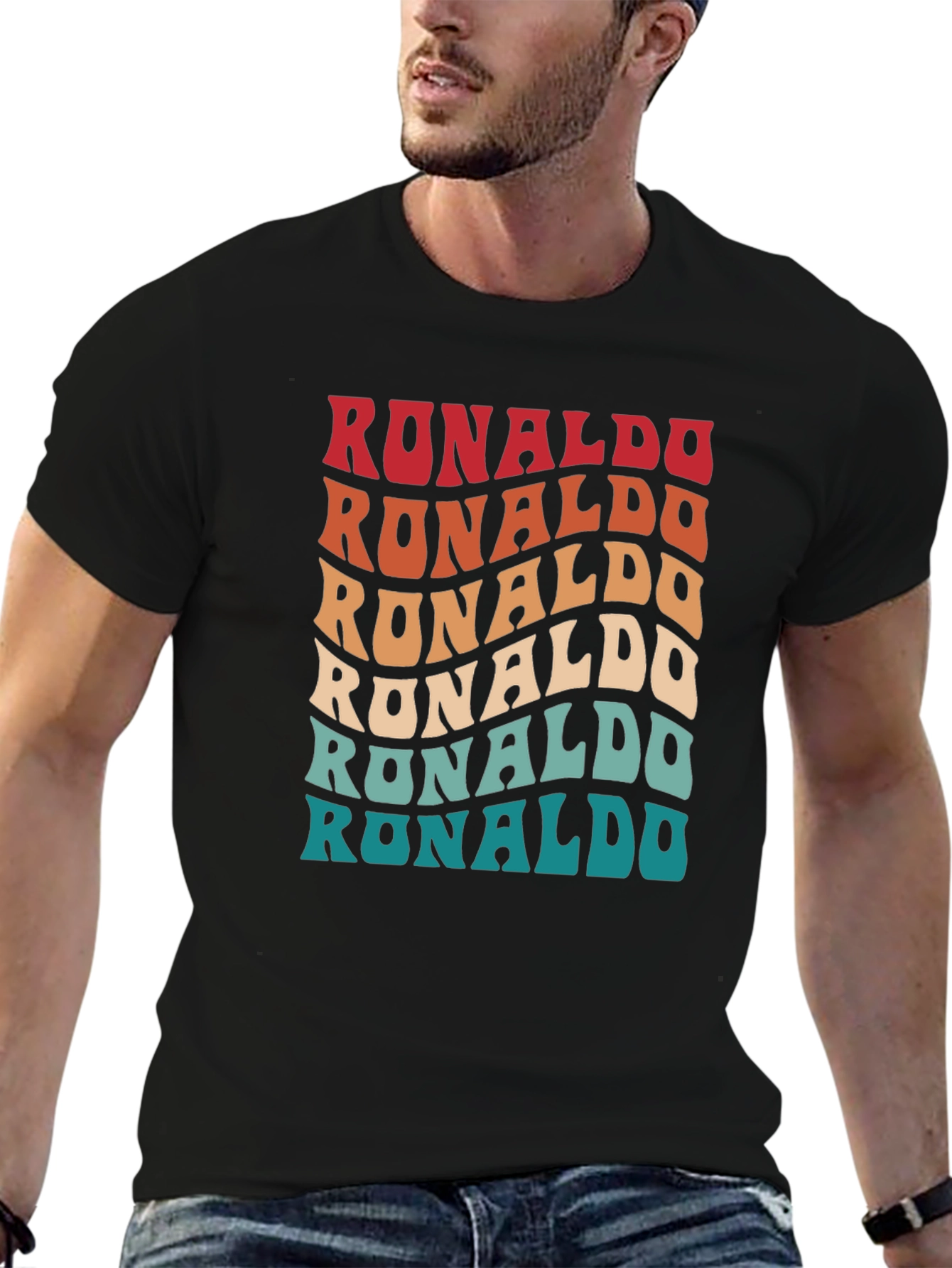 Retro Ronaldo T-Shirt - Wavy Text Design