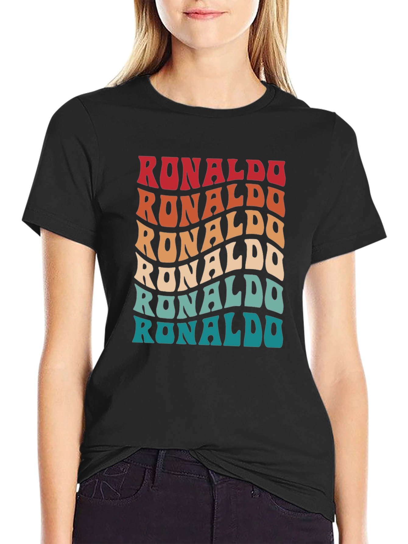 Retro Ronaldo T-Shirt - Wavy Text Design