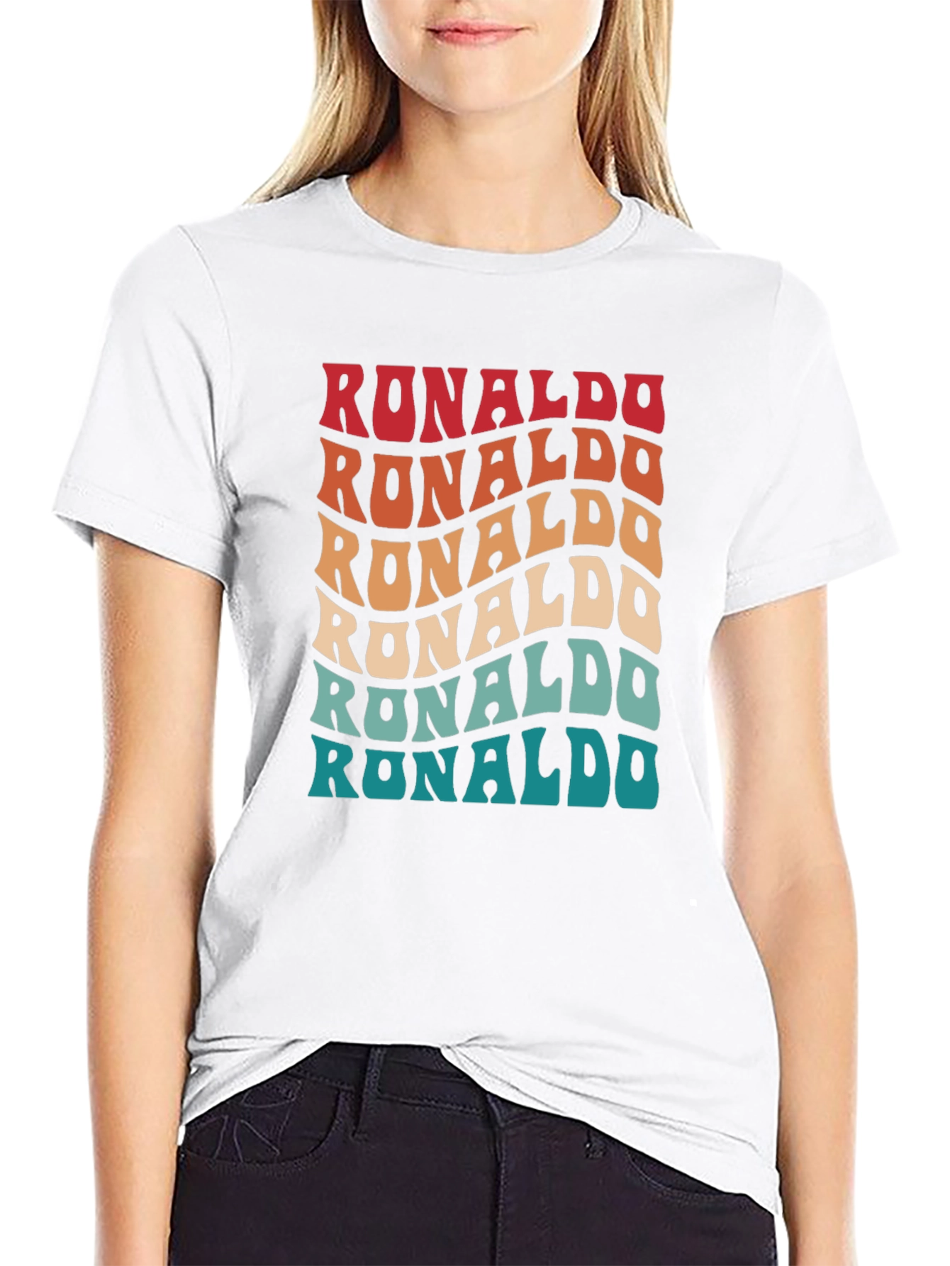 Retro Ronaldo T-Shirt - Wavy Text Design