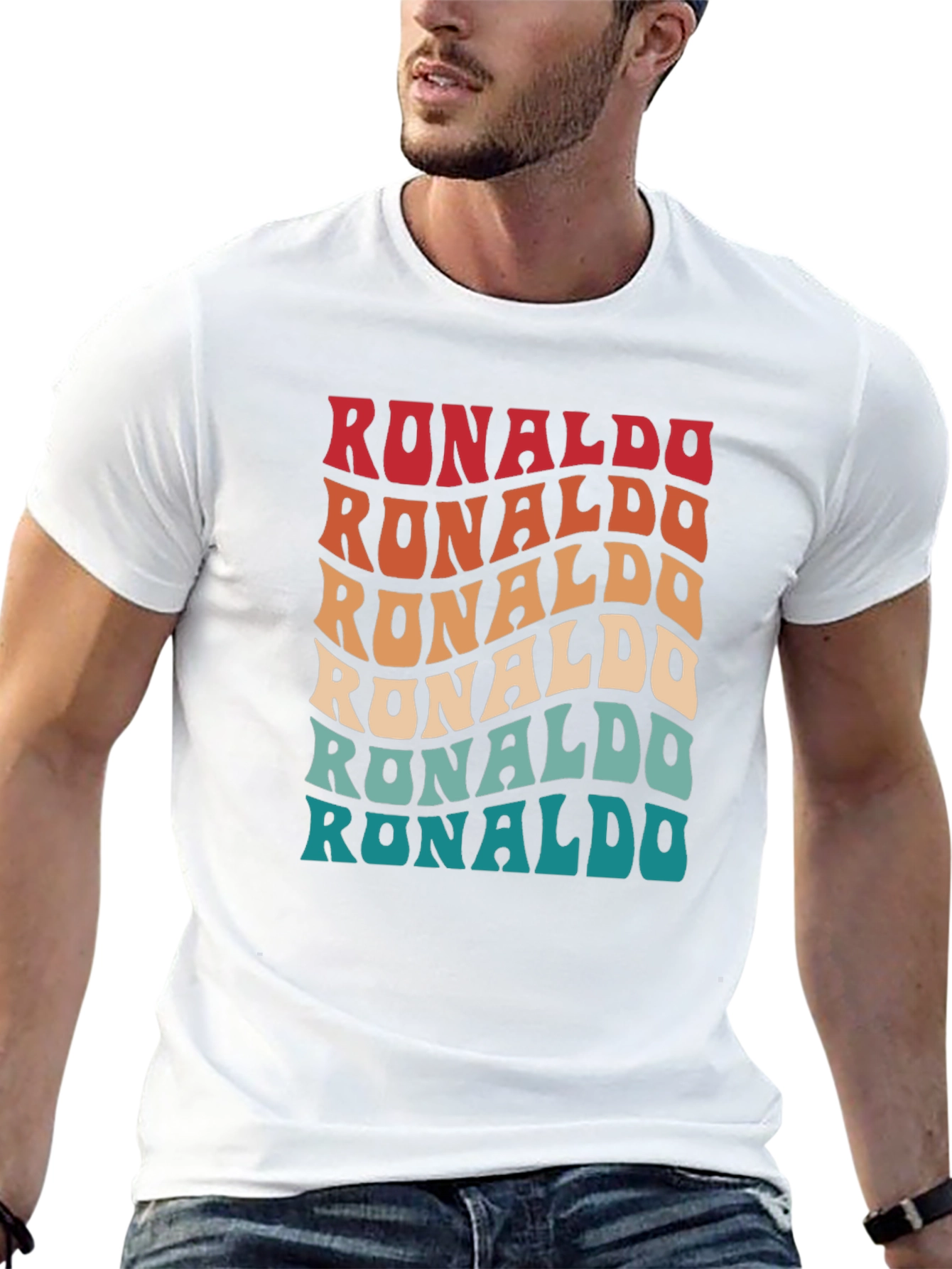 Retro Ronaldo T-Shirt - Wavy Text Design