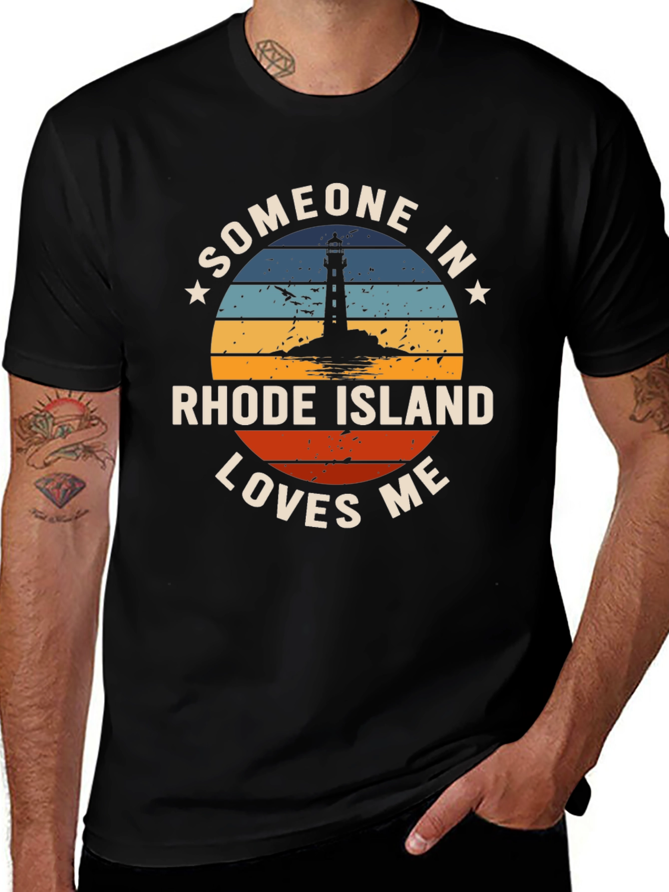 Rhode Island Lover Novelty Graphic T-Shirt