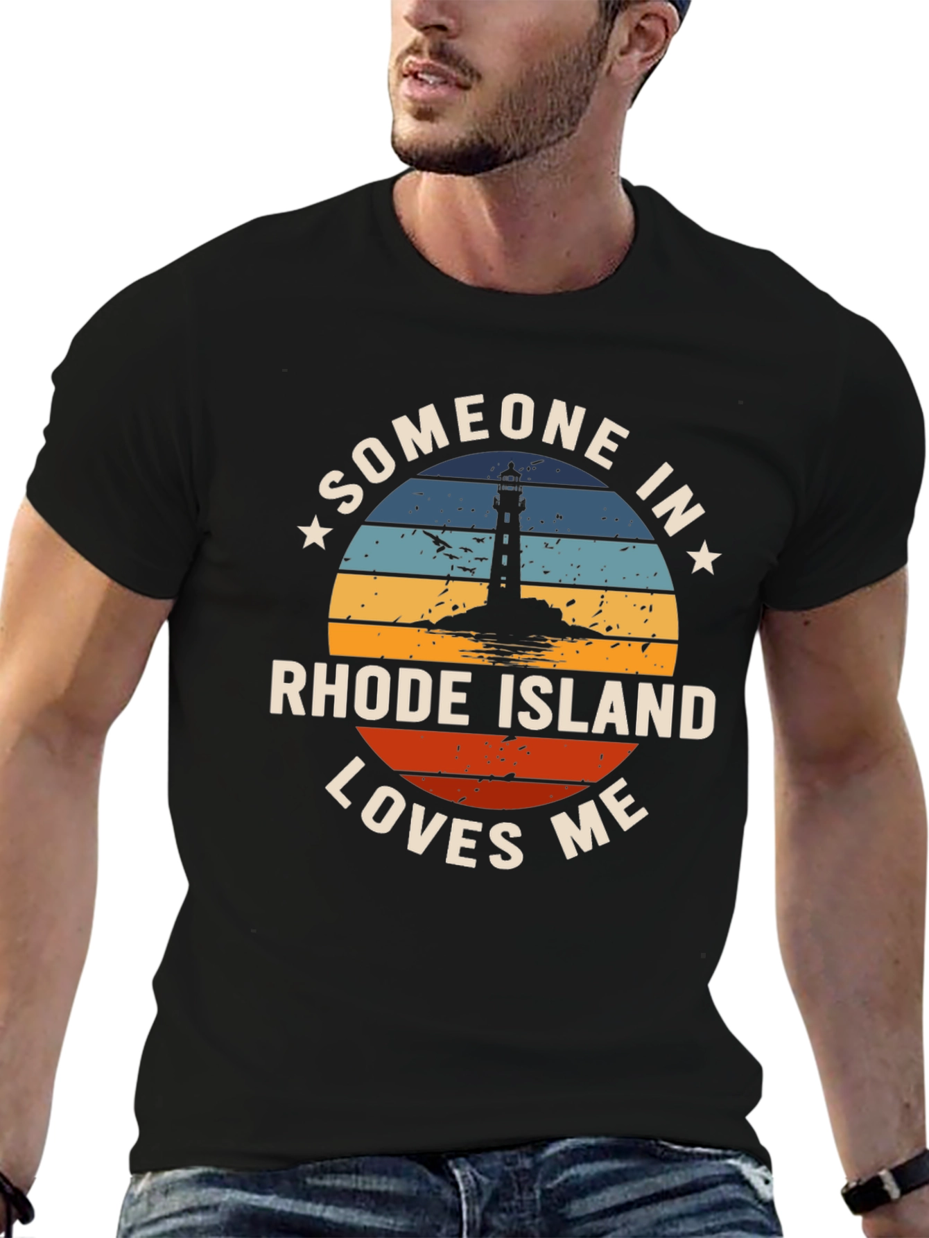 Rhode Island Lover Novelty Graphic T-Shirt