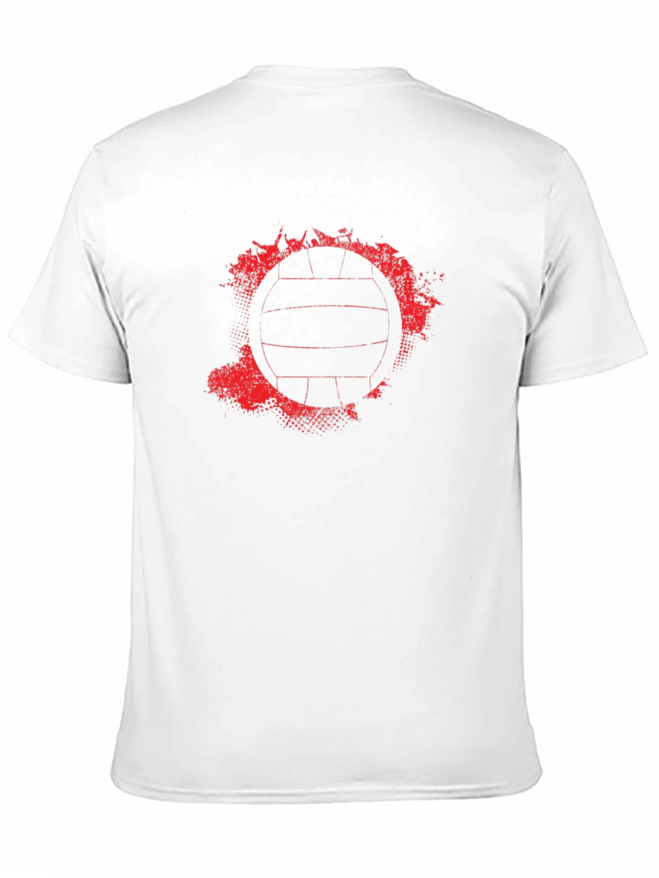 Volleyball Graphic Tee - Grunge Red Print