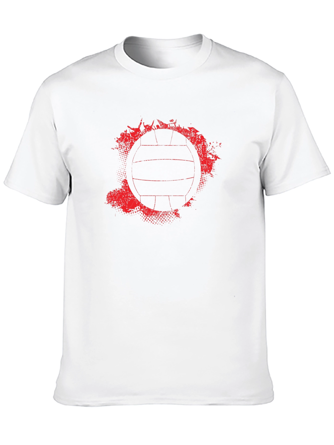 Volleyball Graphic Tee - Grunge Red Print