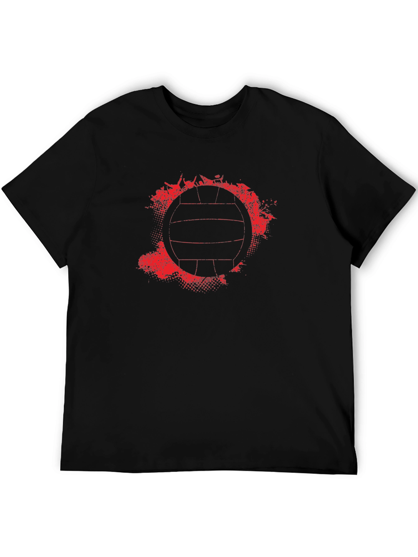 Volleyball Graphic Tee - Grunge Red Print