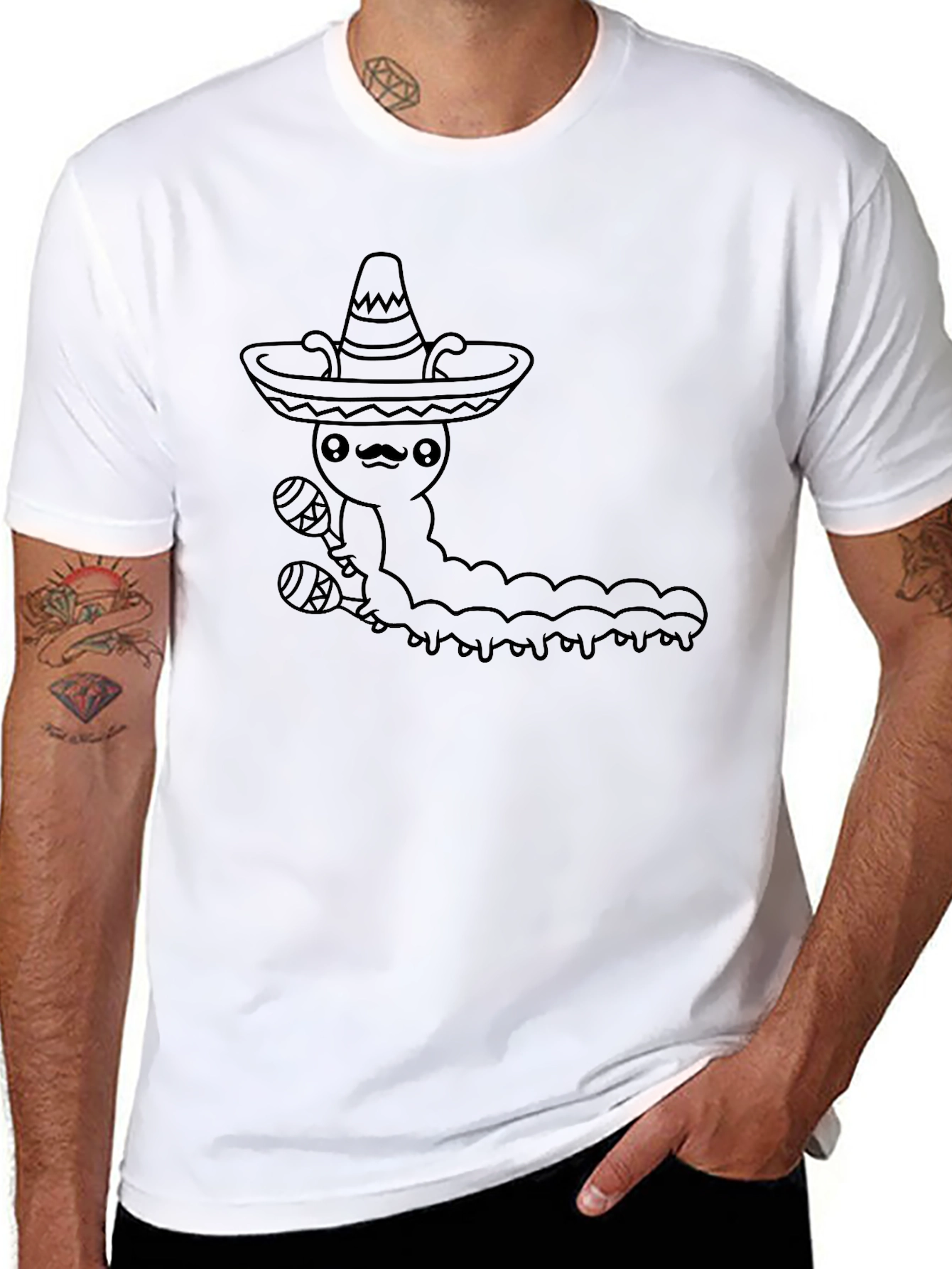 Mexican Caterpillar T-Shirt - Fun Graphic Tee