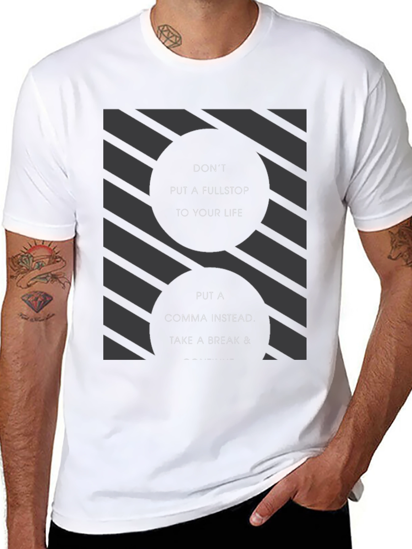 Inspirational Comma T-Shirt - Take a Break & Continue