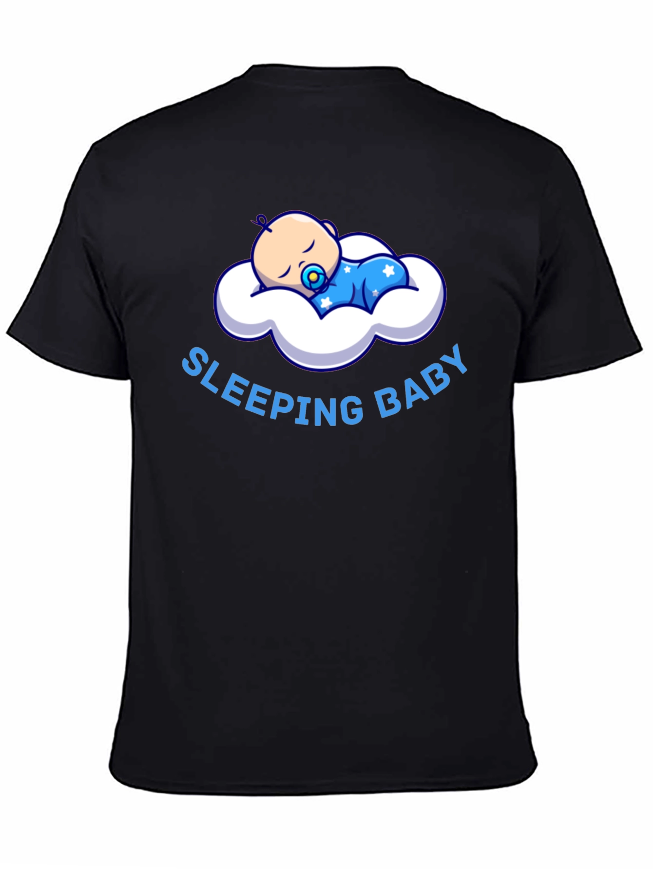 Sleeping Baby Graphic T-Shirt - Black Cotton Tee