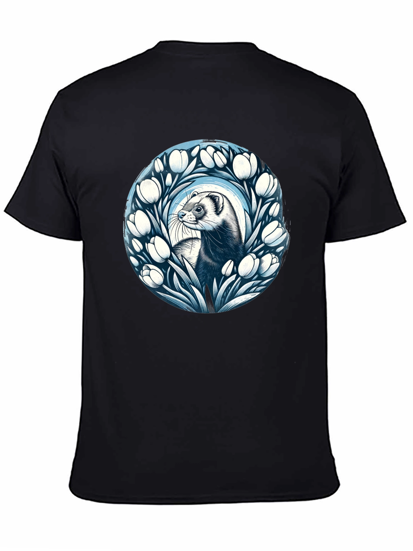 Ferret and Floral Circle Tee