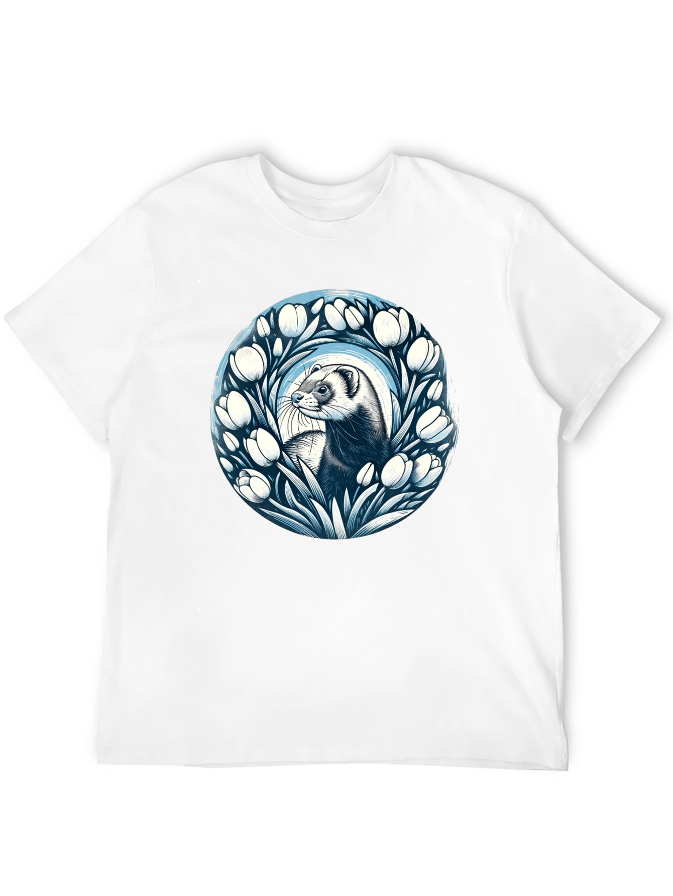 Ferret and Floral Circle Tee