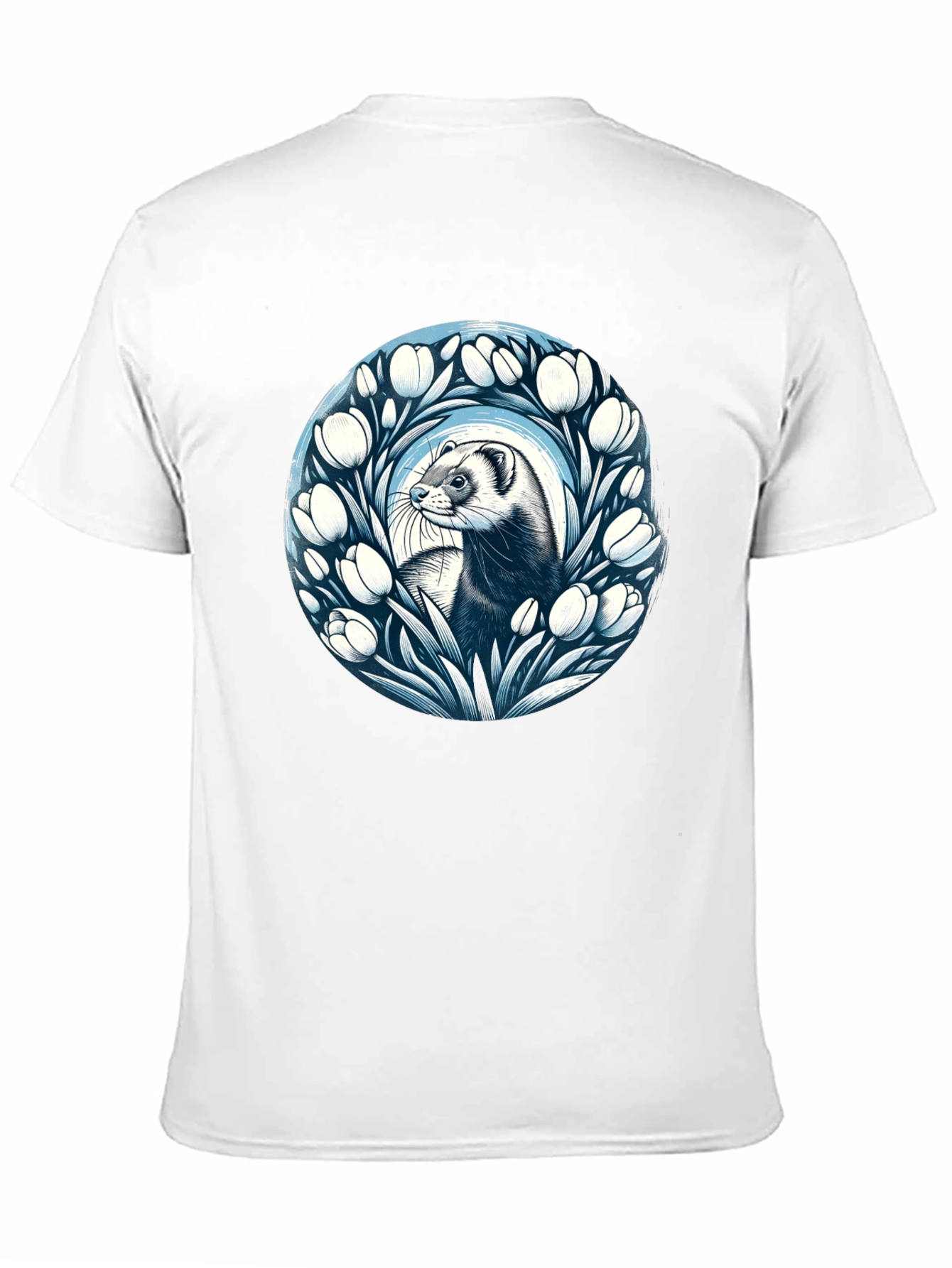 Ferret and Floral Circle Tee
