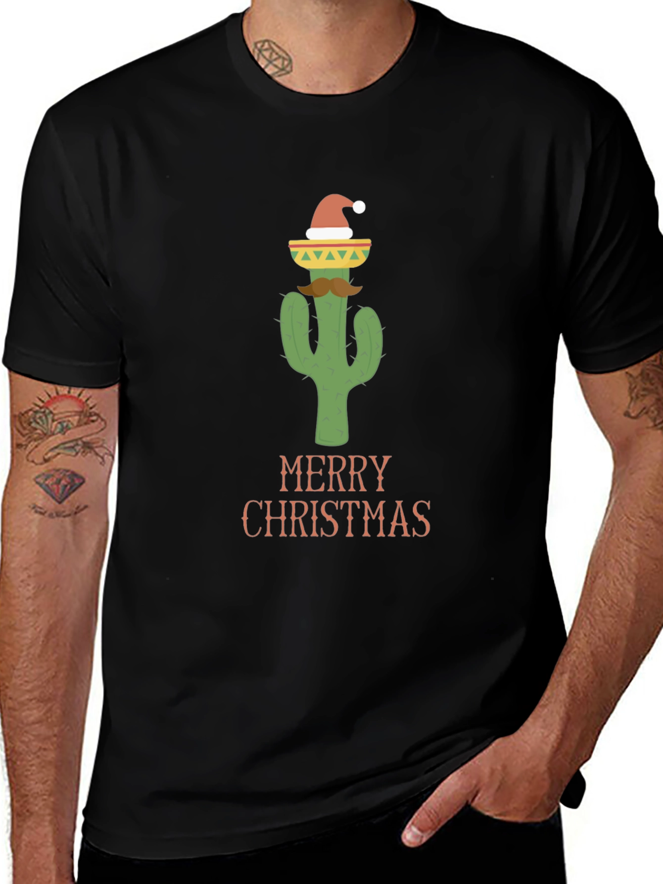 Festive Cactus Christmas T-Shirt