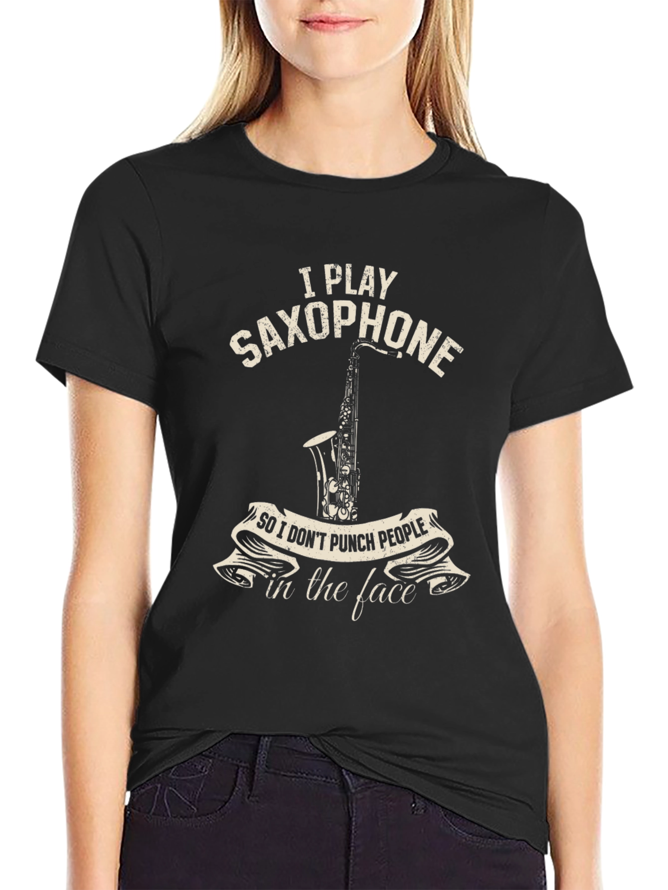 Saxophone Player Novelty T-Shirt: Punch People