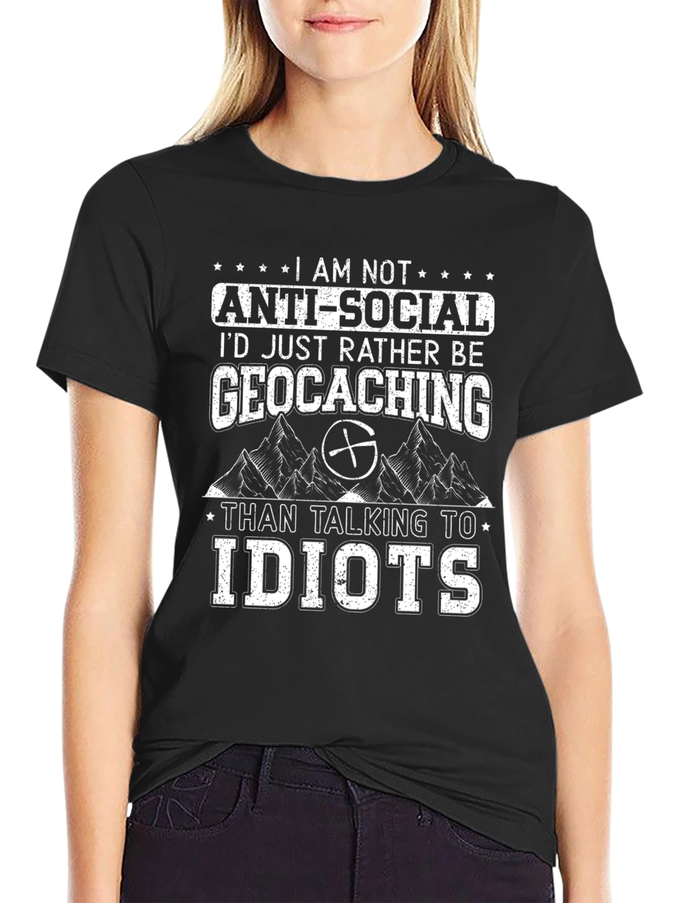 Funny Geocaching T-Shirt - Anti-Social Geocacher Tee