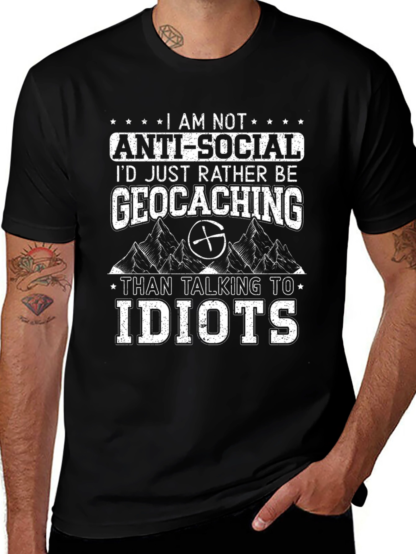 Funny Geocaching T-Shirt - Anti-Social Geocacher Tee