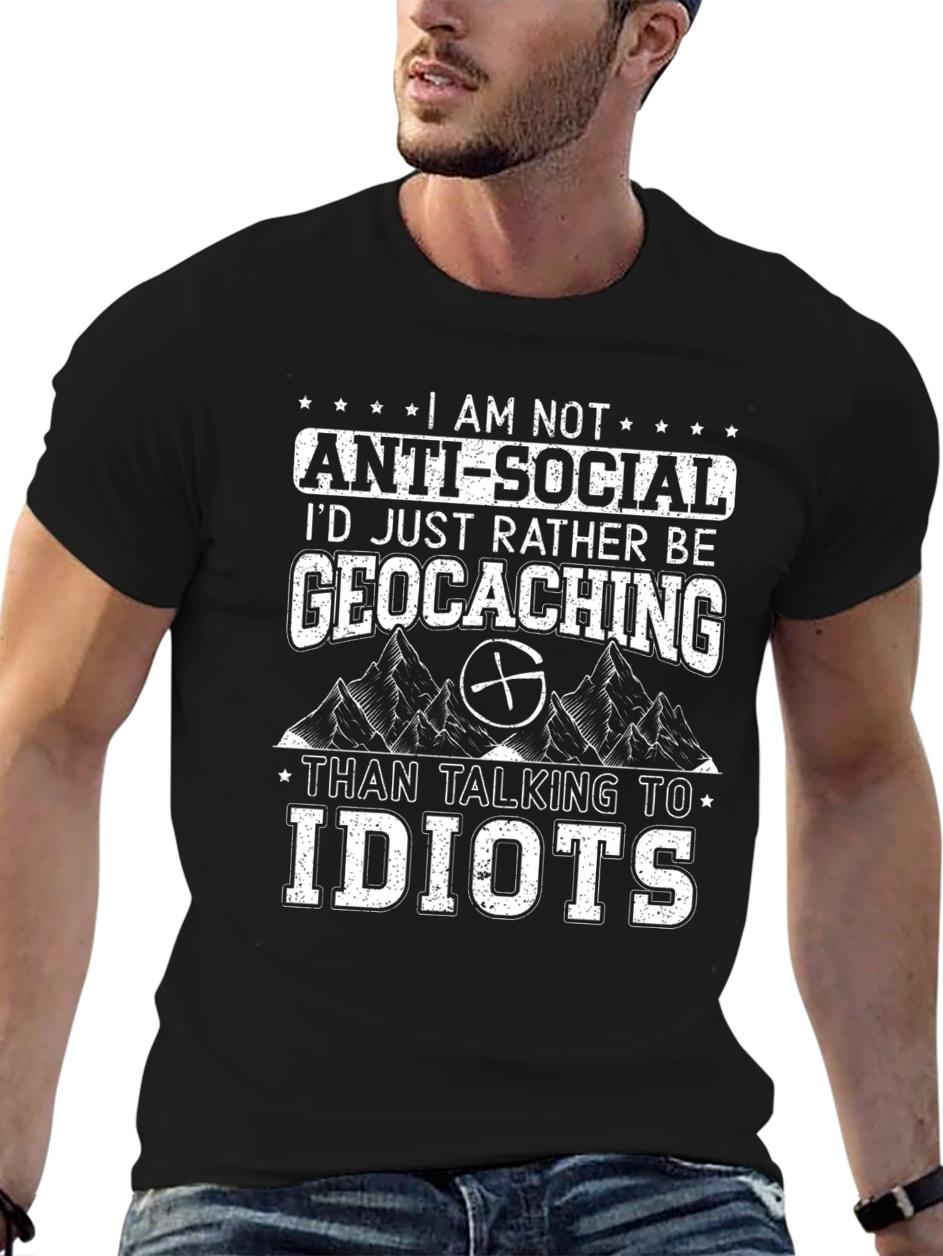 Funny Geocaching T-Shirt - Anti-Social Geocacher Tee