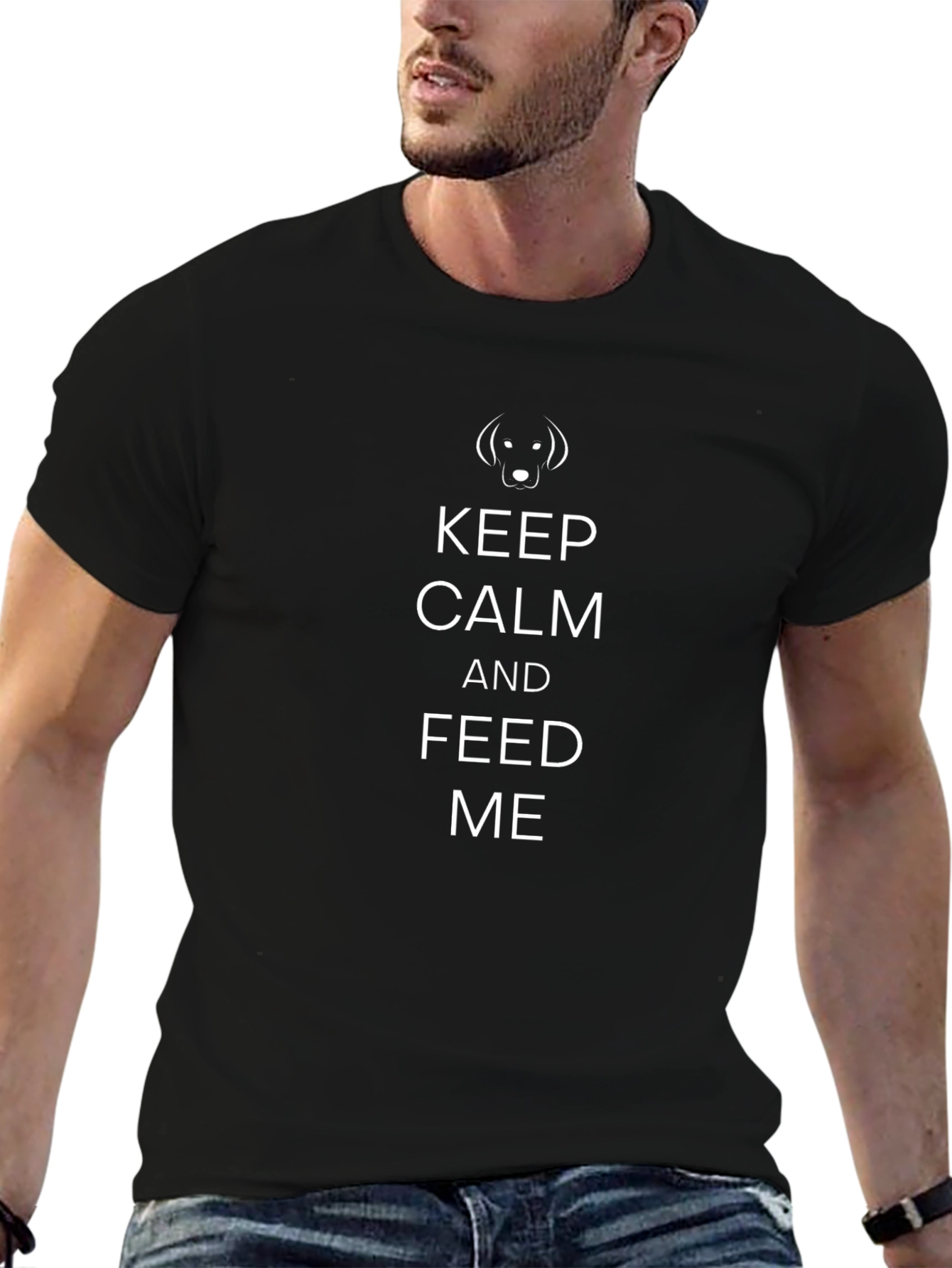 Keep Calm and Feed Me T-Shirt – Funny Dog Lover Tee