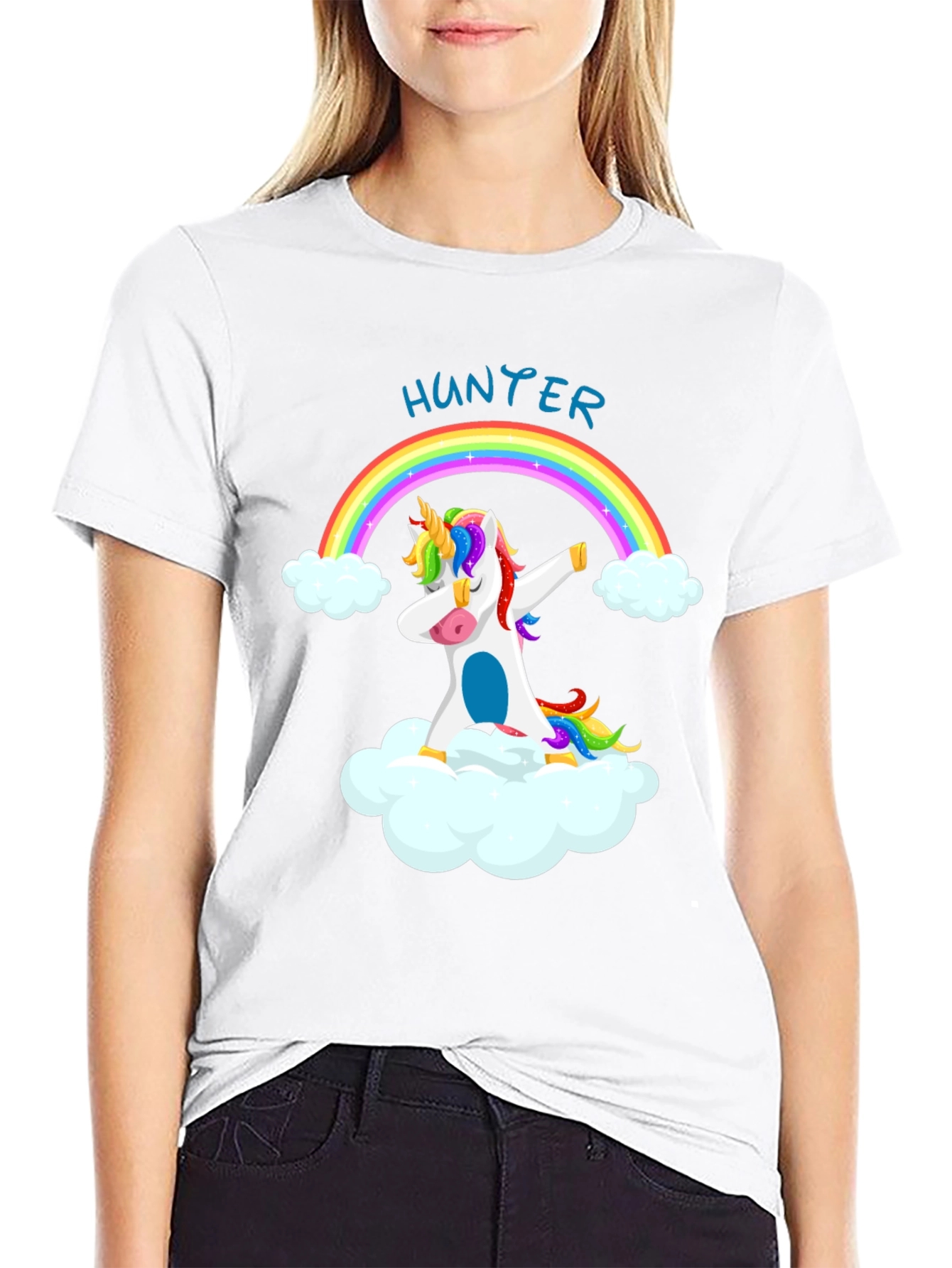 Hunter Unicorn Dabbing Rainbow T-Shirt