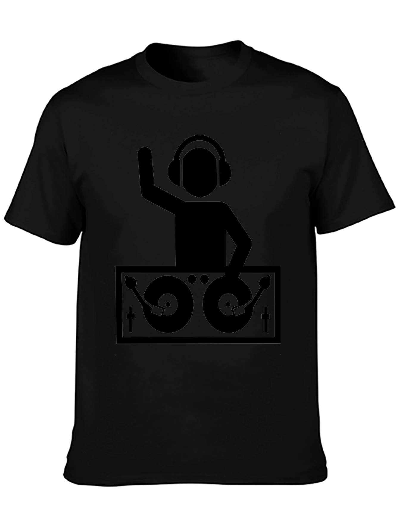 DJ Turntable Graphic Tee - Black