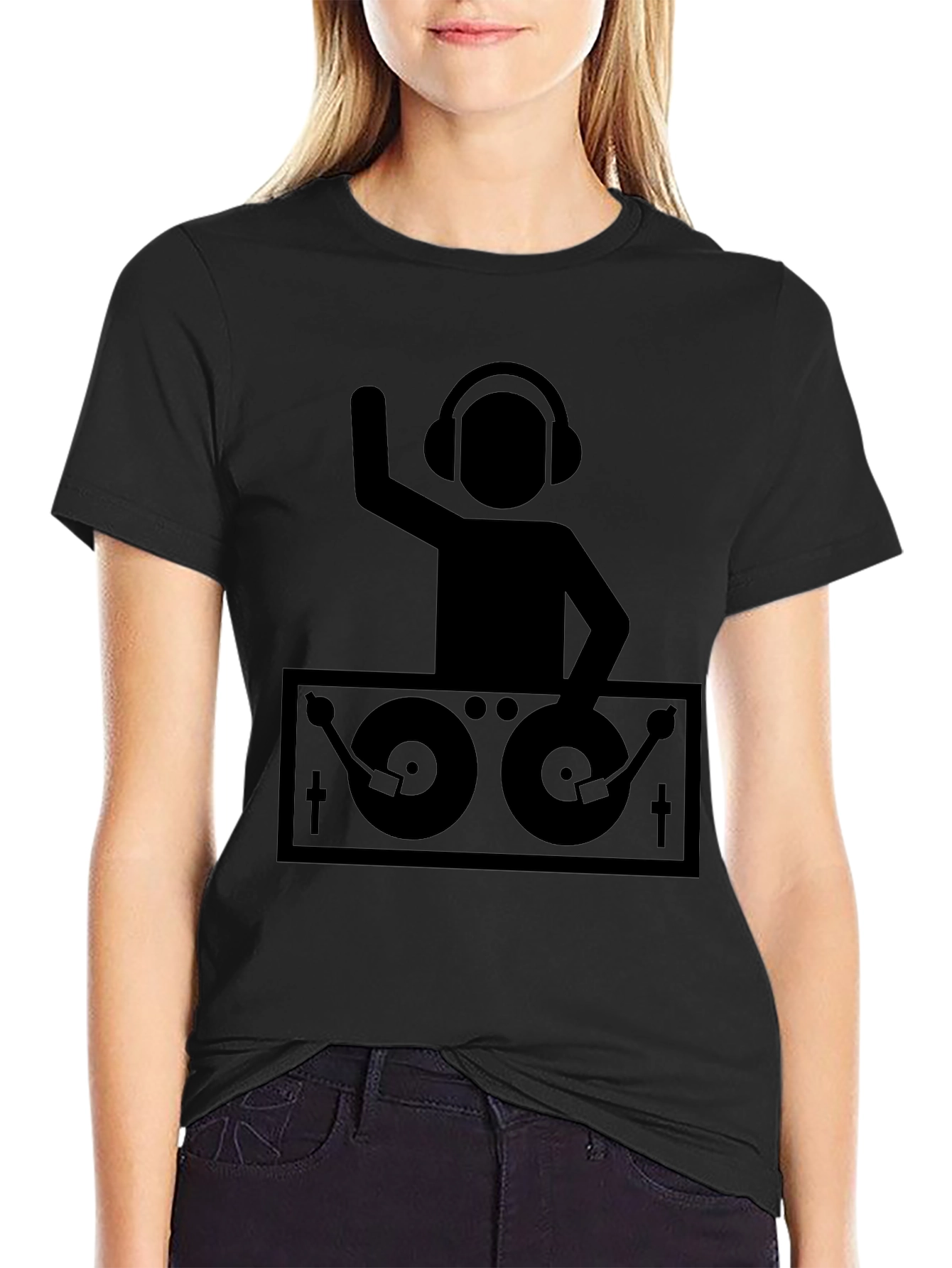 DJ Turntable Graphic Tee - Black