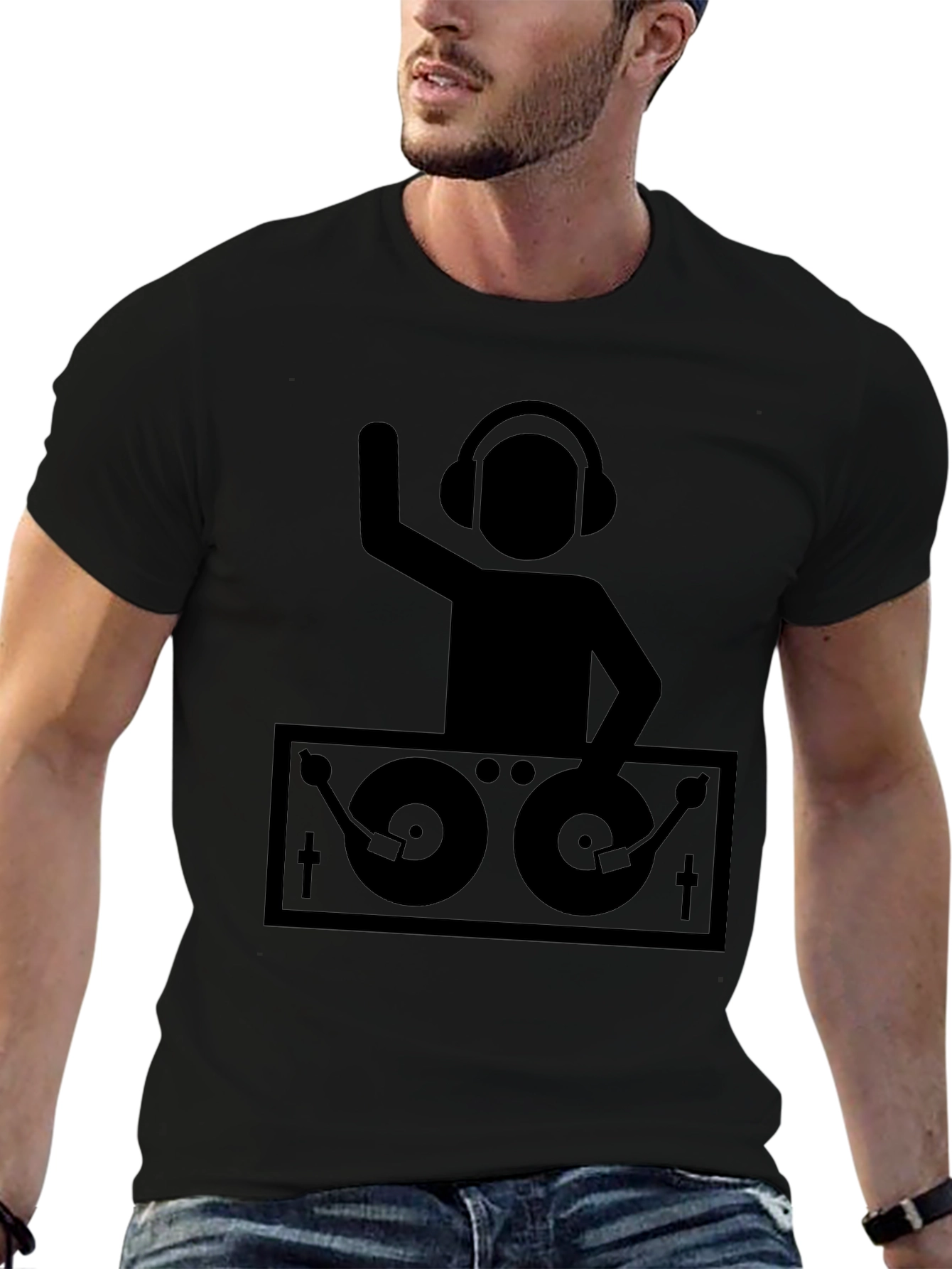 DJ Turntable Graphic Tee - Black