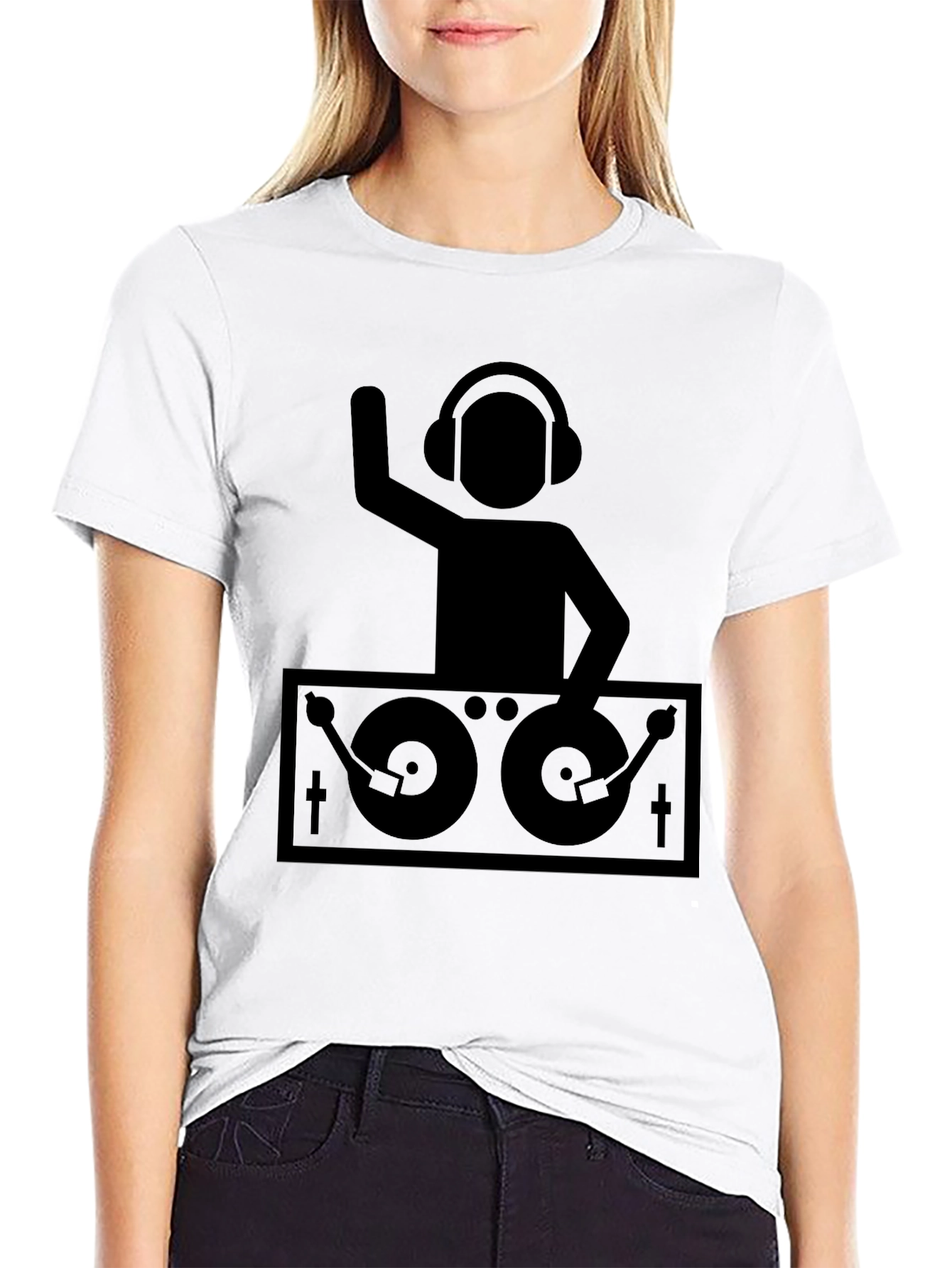 DJ Turntable Graphic Tee - Black