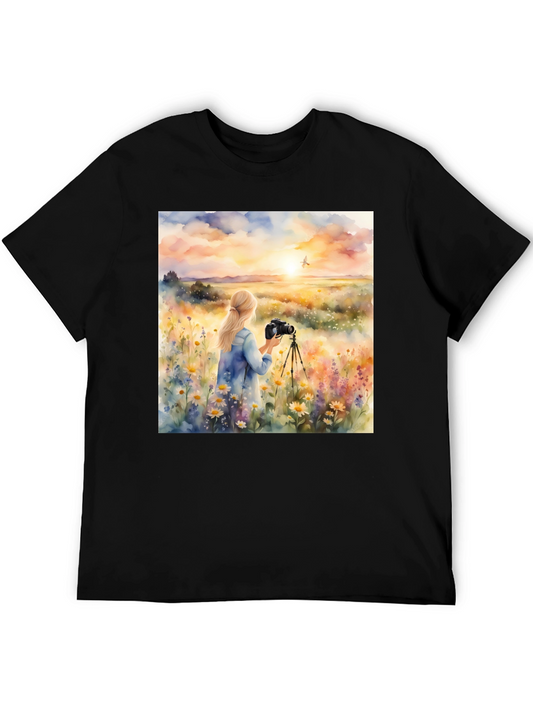 Photographer Sunset Graphic Tee - Nature Lover Shirt