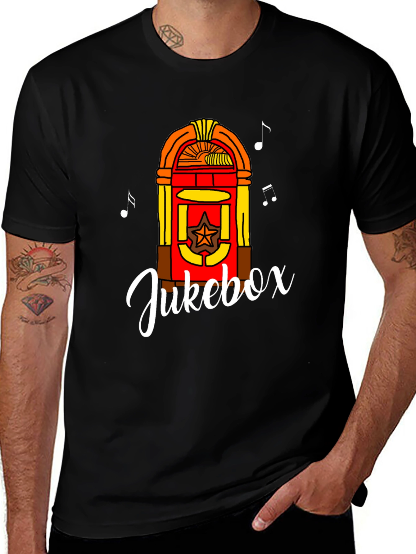 Retro Jukebox Graphic Tee - Musical Style