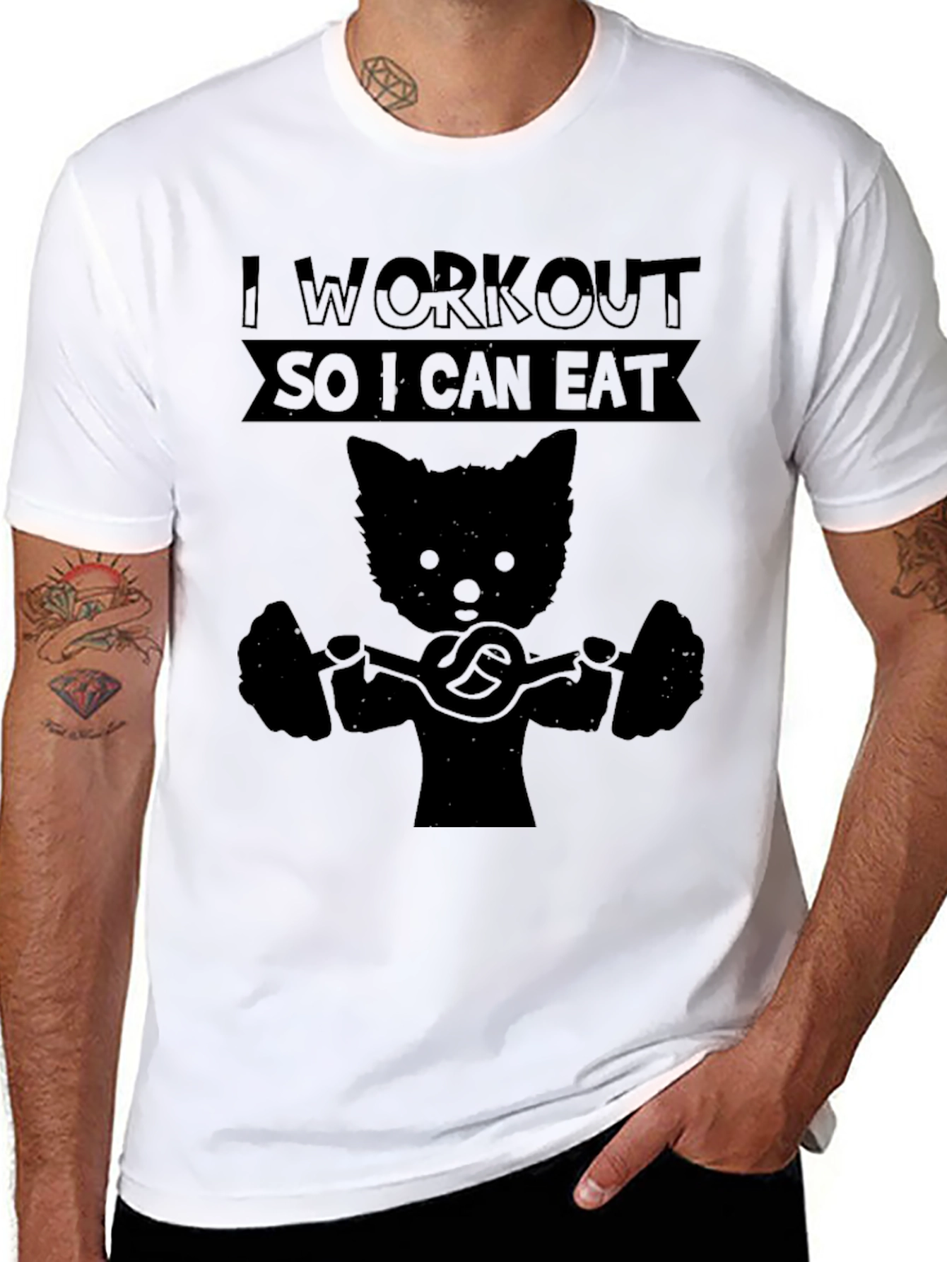 Workout Cat T-Shirt: Eat After Exercise