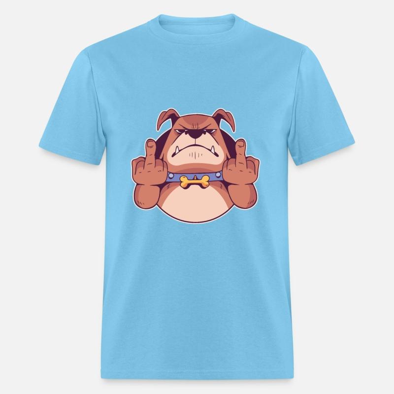 Mad dog shows both middle fingers