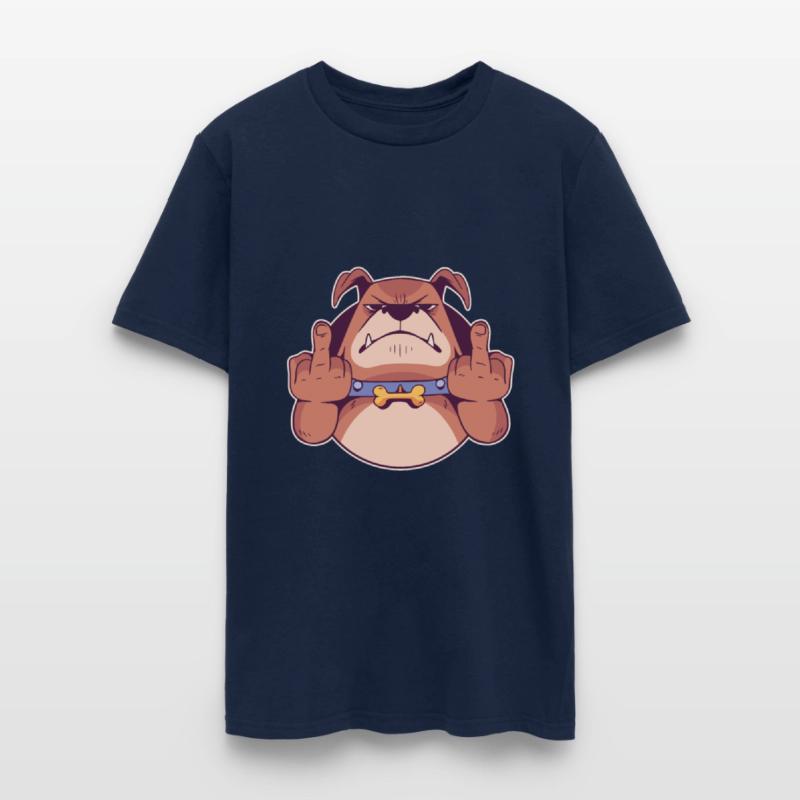 Mad dog shows both middle fingers