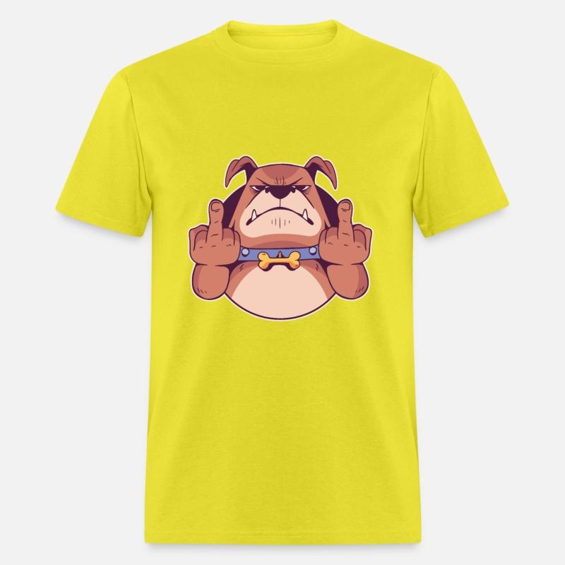 Mad dog shows both middle fingers