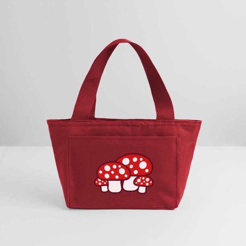 Many Mushrooms Red Dots Pattern Fly Agaric Fungus